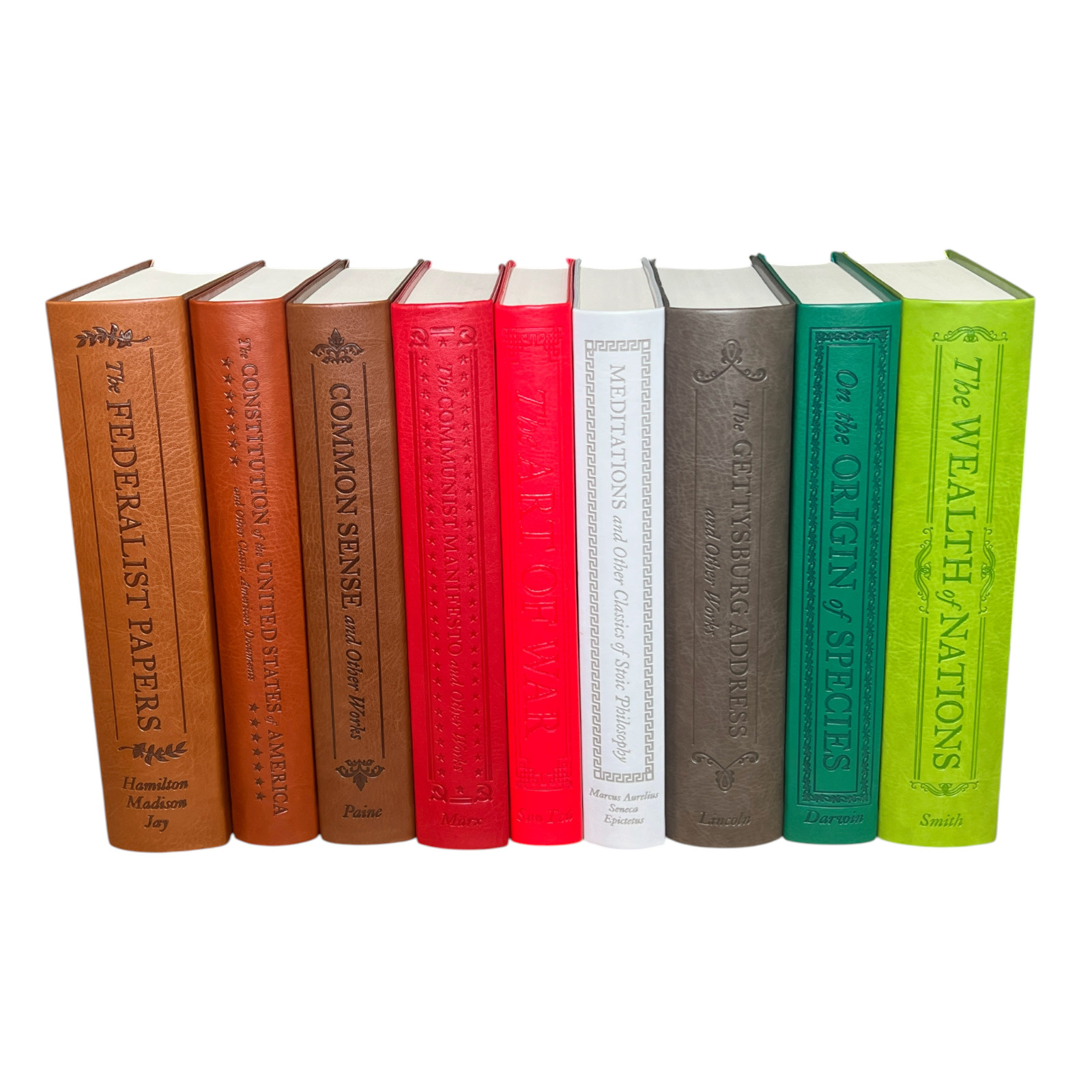 Set of 9 COMMON SENSE, FEDERALIST PAPERS, CONSTITUTION, MEDITATIONS +5 Leather