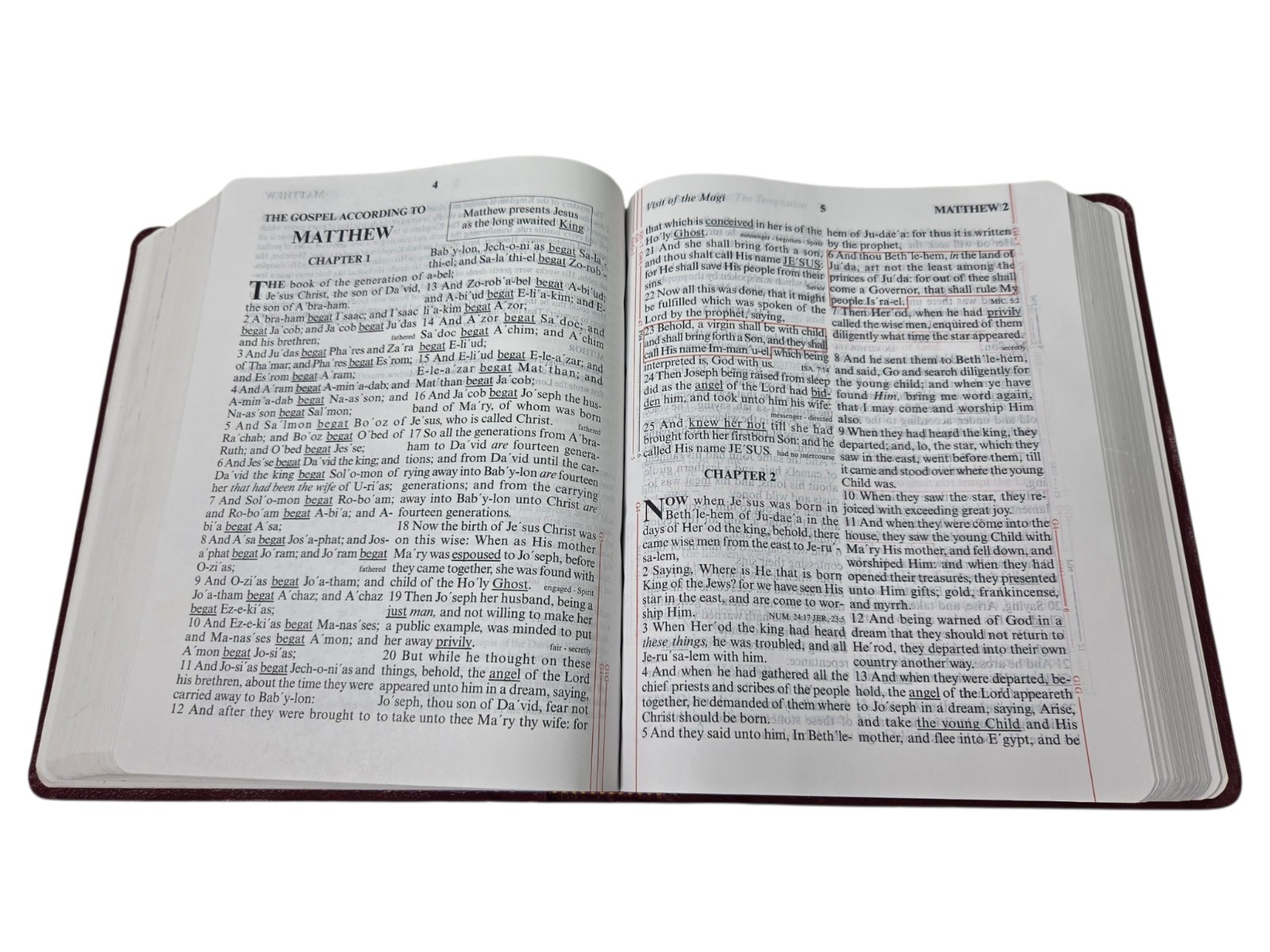 God&rsquo;s Holy Bible KJV Special Margin Edition LARGE PRINT 1999 Burgundy Red Letter