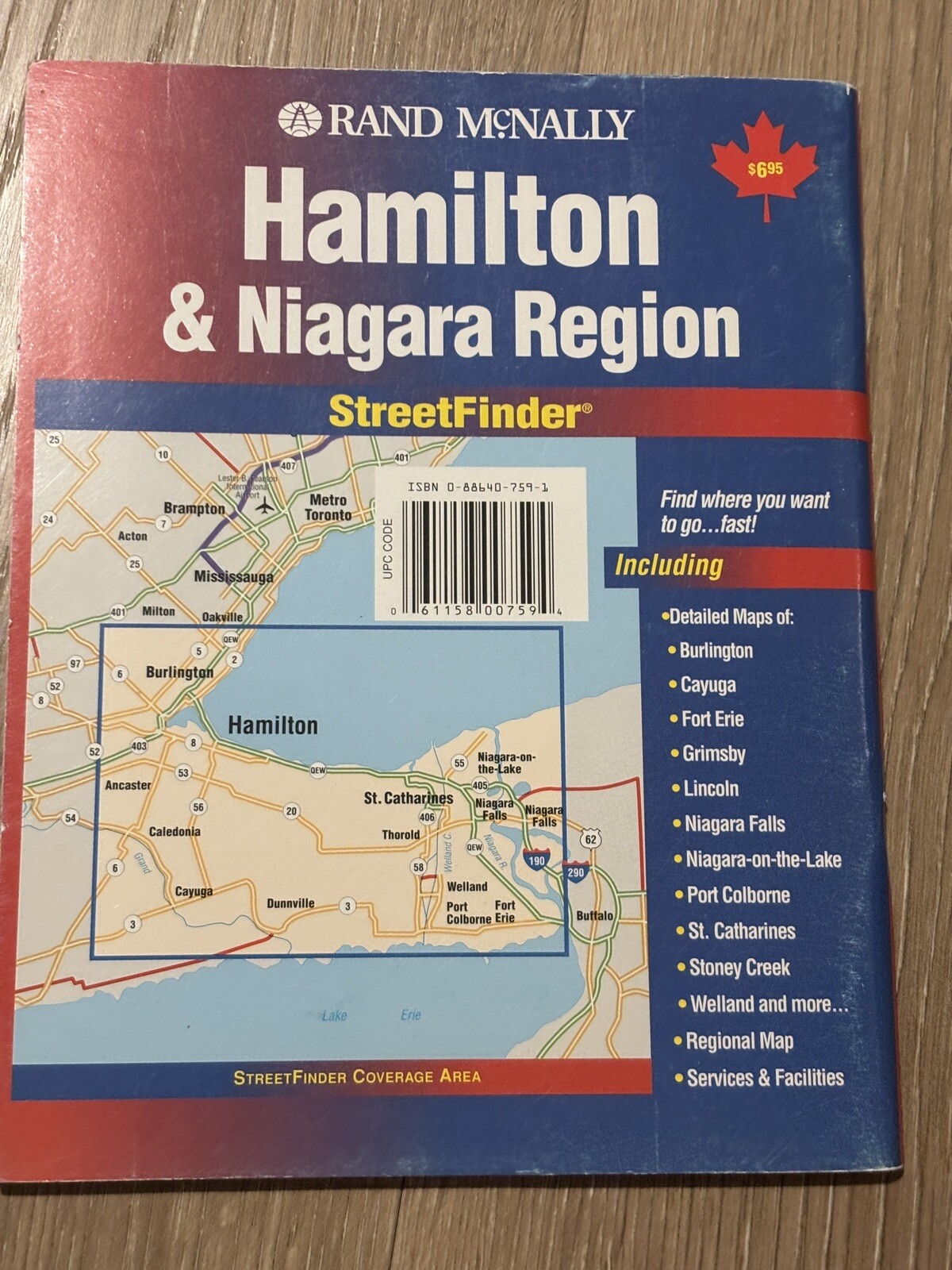 Rand McNally Hamilton and Niagara Region street atlas Ontario Canada