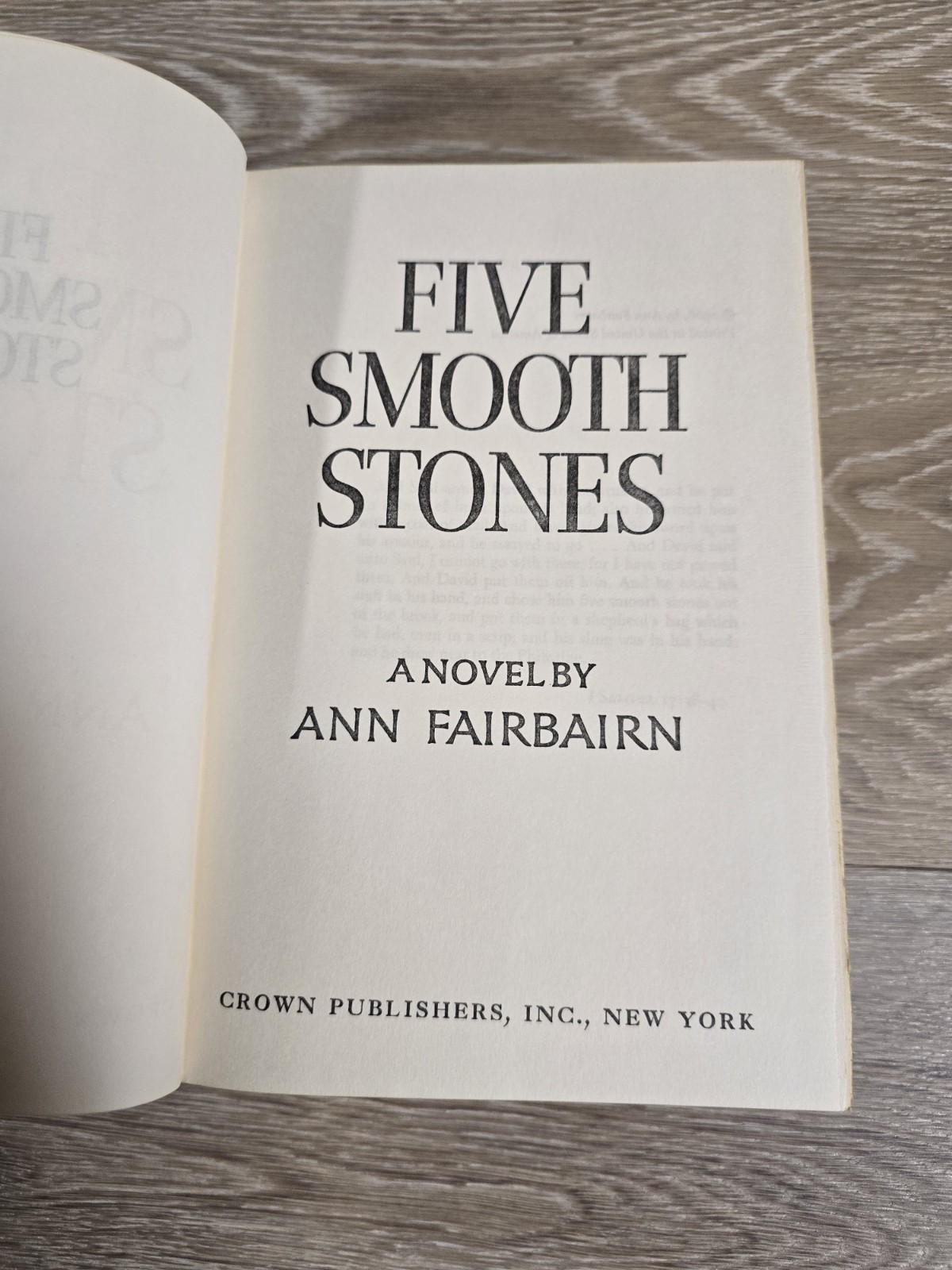 Five Smooth Stones by Ann Fairbairn 1st Edition (1966, Hardcover) HC