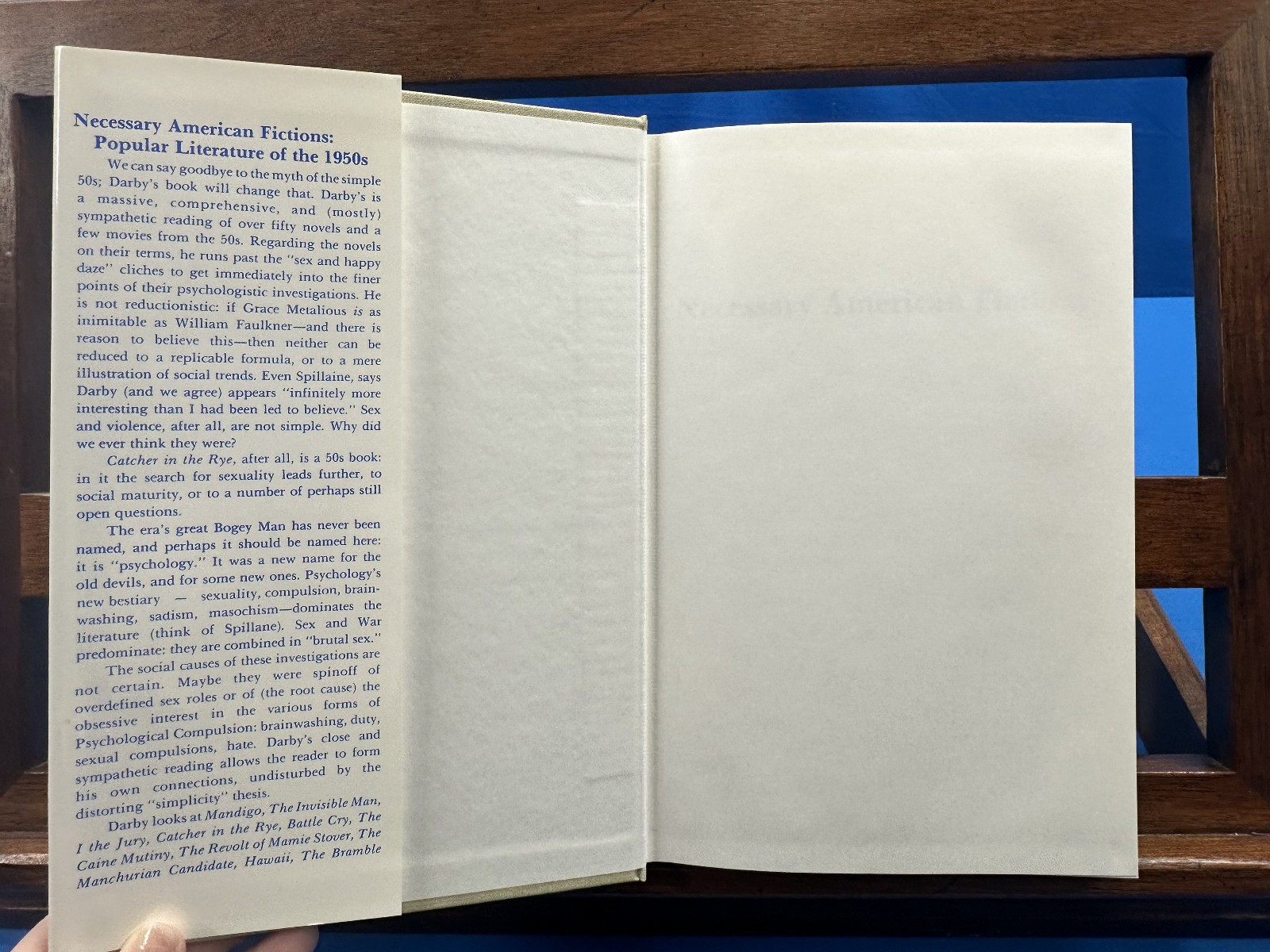 Necessary American Fictions: Popular Literature of the 1950&rsquo;s- Darby, 1987