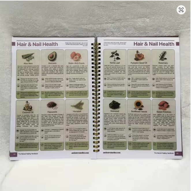 The Natural Healing Handbook, Spiral-Bound Guide For Herbal Remedies And Natural