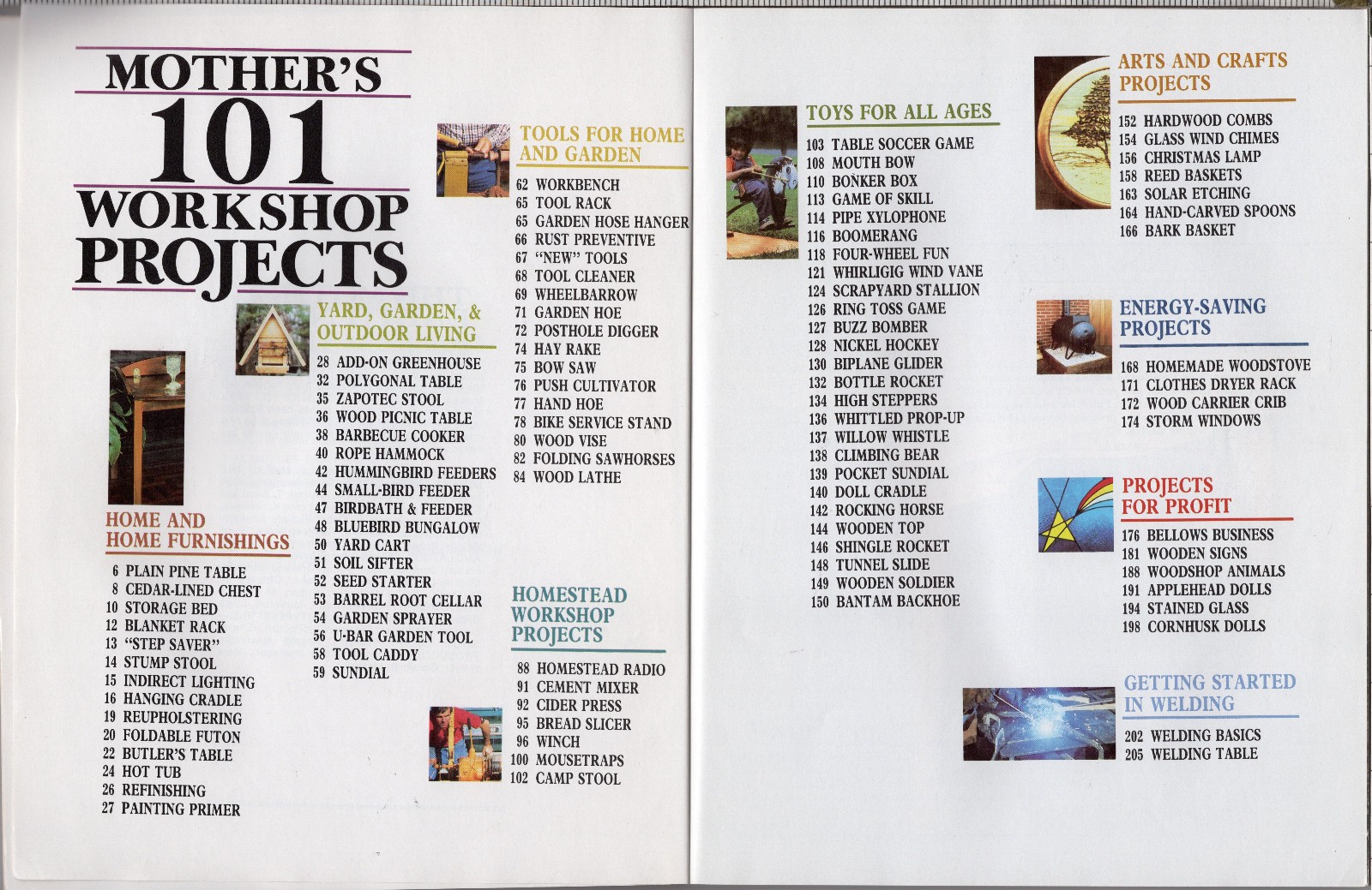 Mother&rsquo;s 101 Workshop Projects ©1984 by Mother Earth News 207 Pages