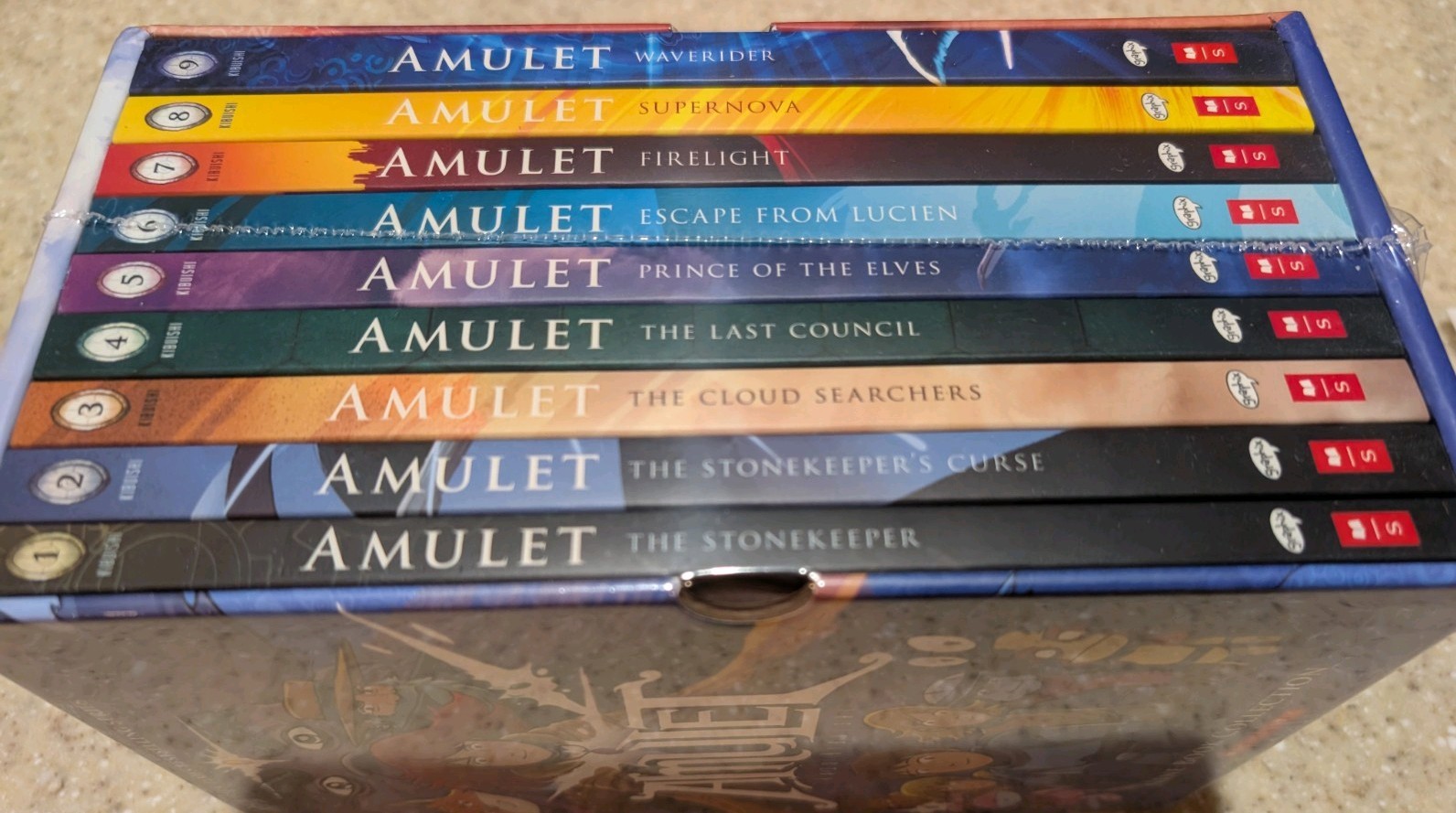 Lot 9 AMULET Books #1-9 Complete Series Set by Kazu Kibuishi Graphic Novels