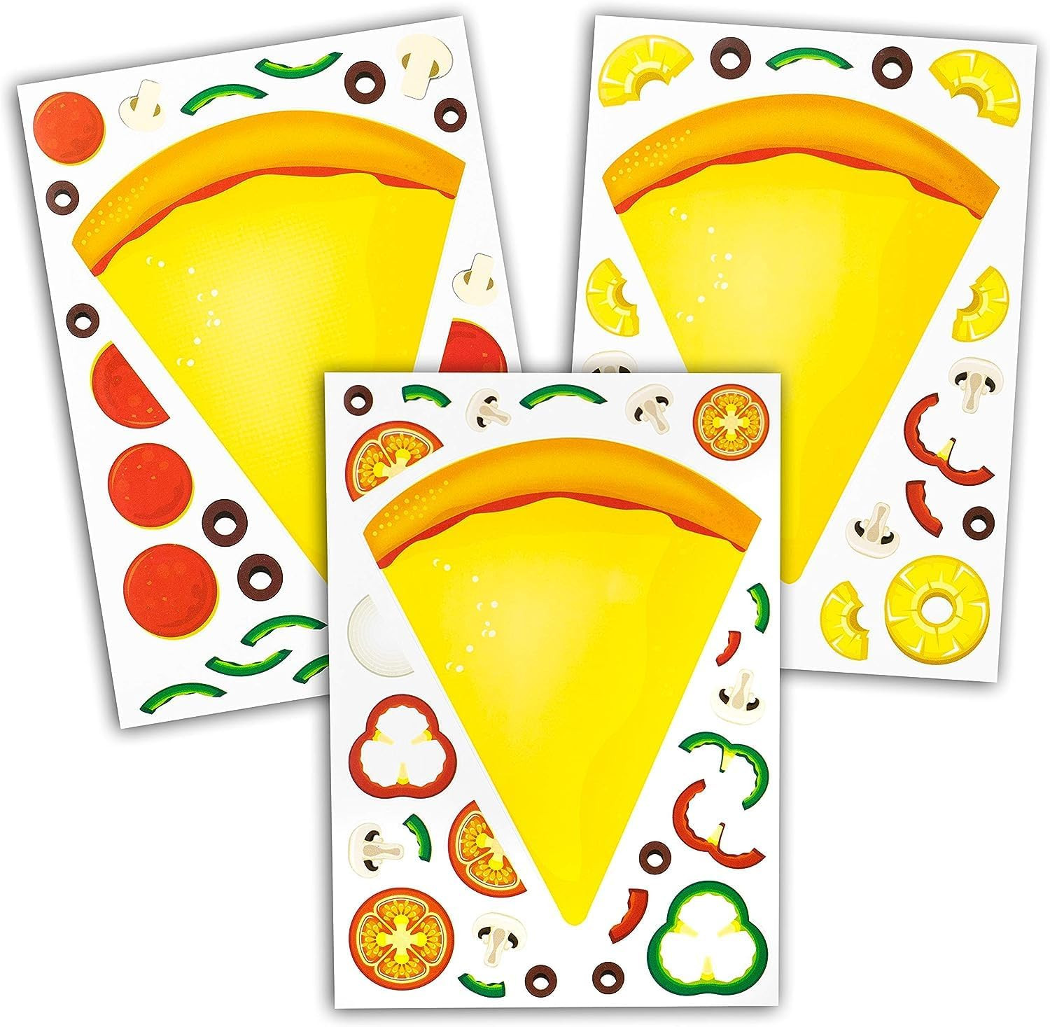 24 Pizza Stickers for Kids (Large 8.5 X 11 Inches) – Ages 3+