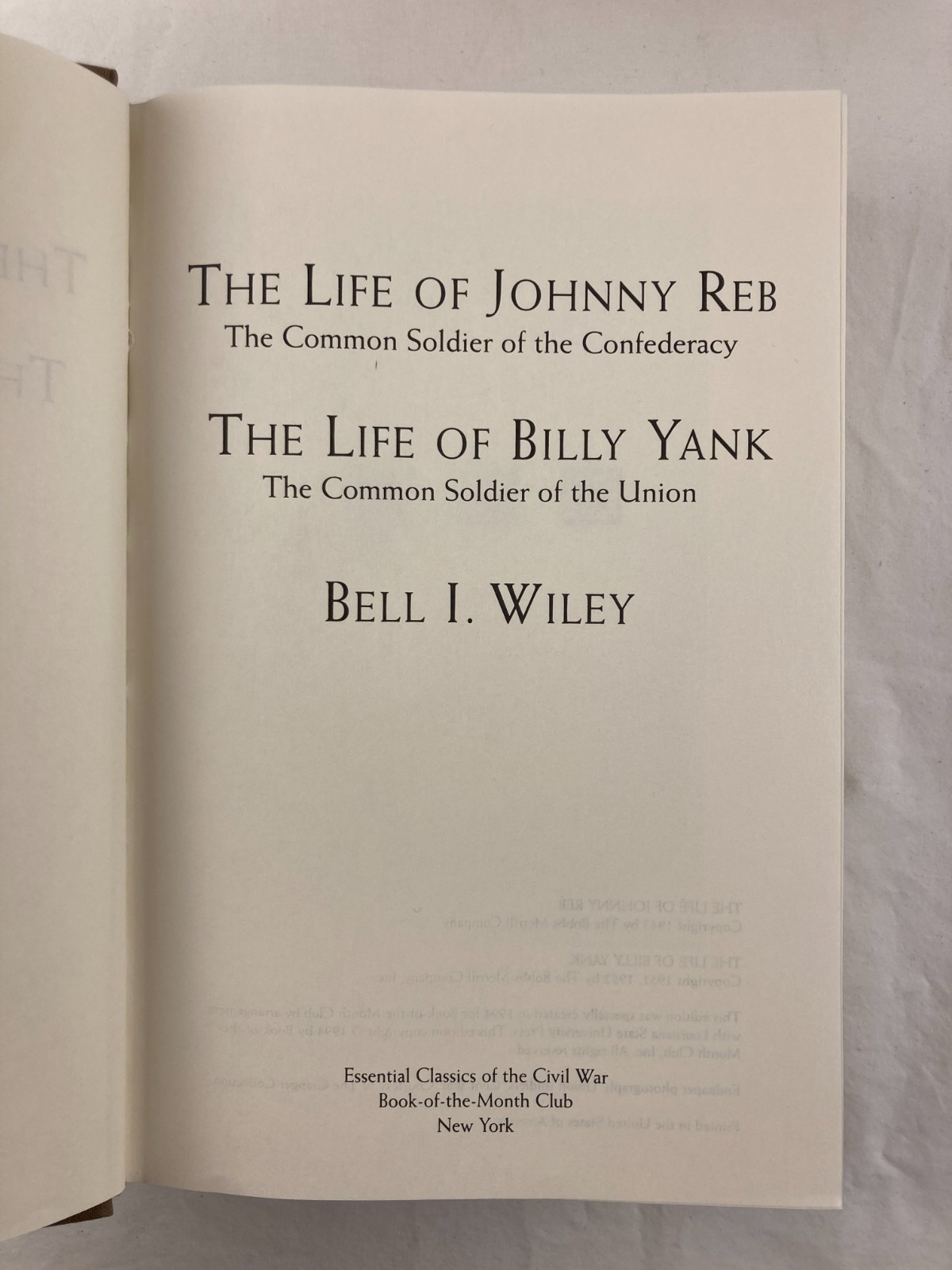 Life of Johnny Reb Billy Yank Mary Chesnut&rsquo;s Civil War by Wiley & Woodward HCDJ