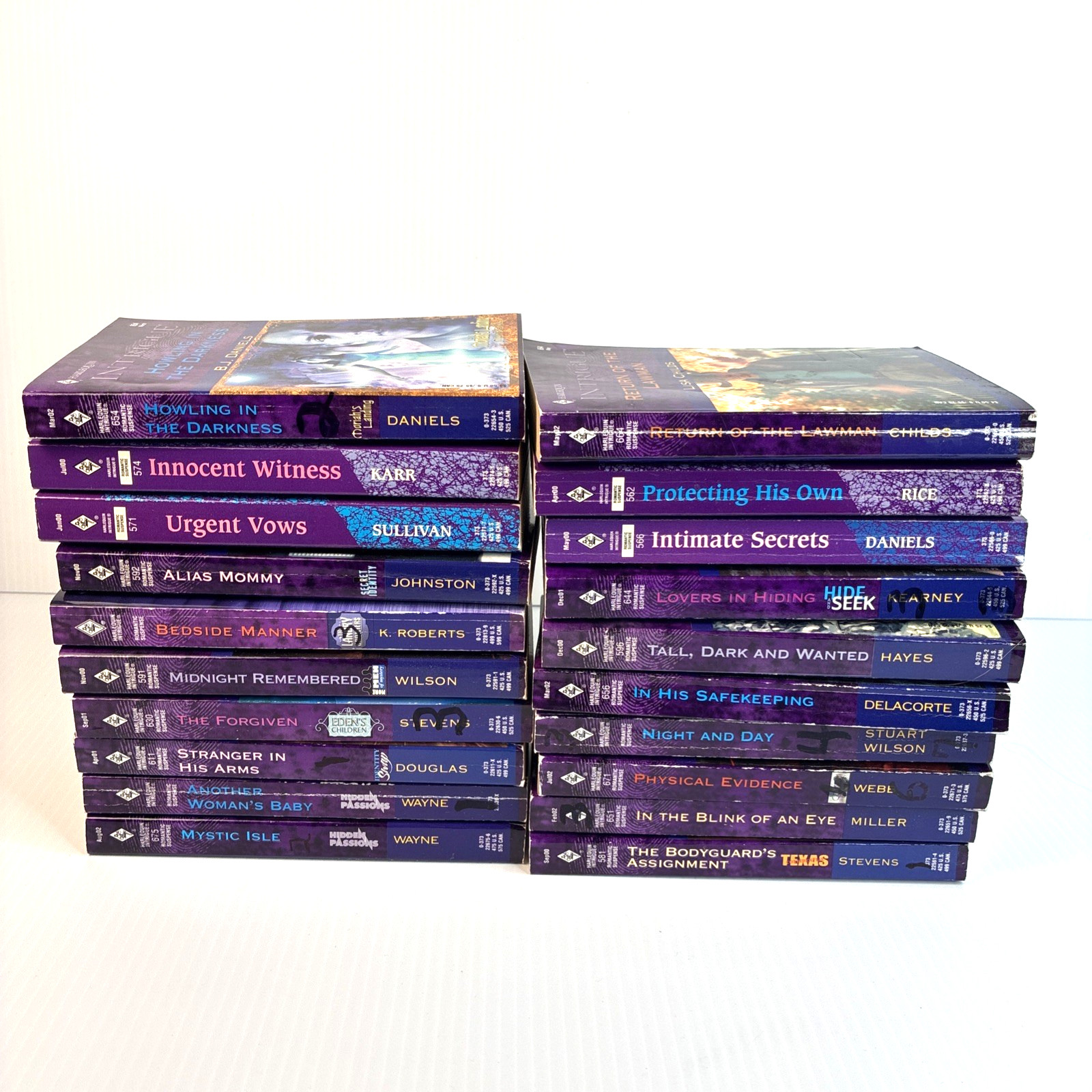 Harlequin INTRIGUE Paperback Romance Early 2000&rsquo;s PB Books X 20