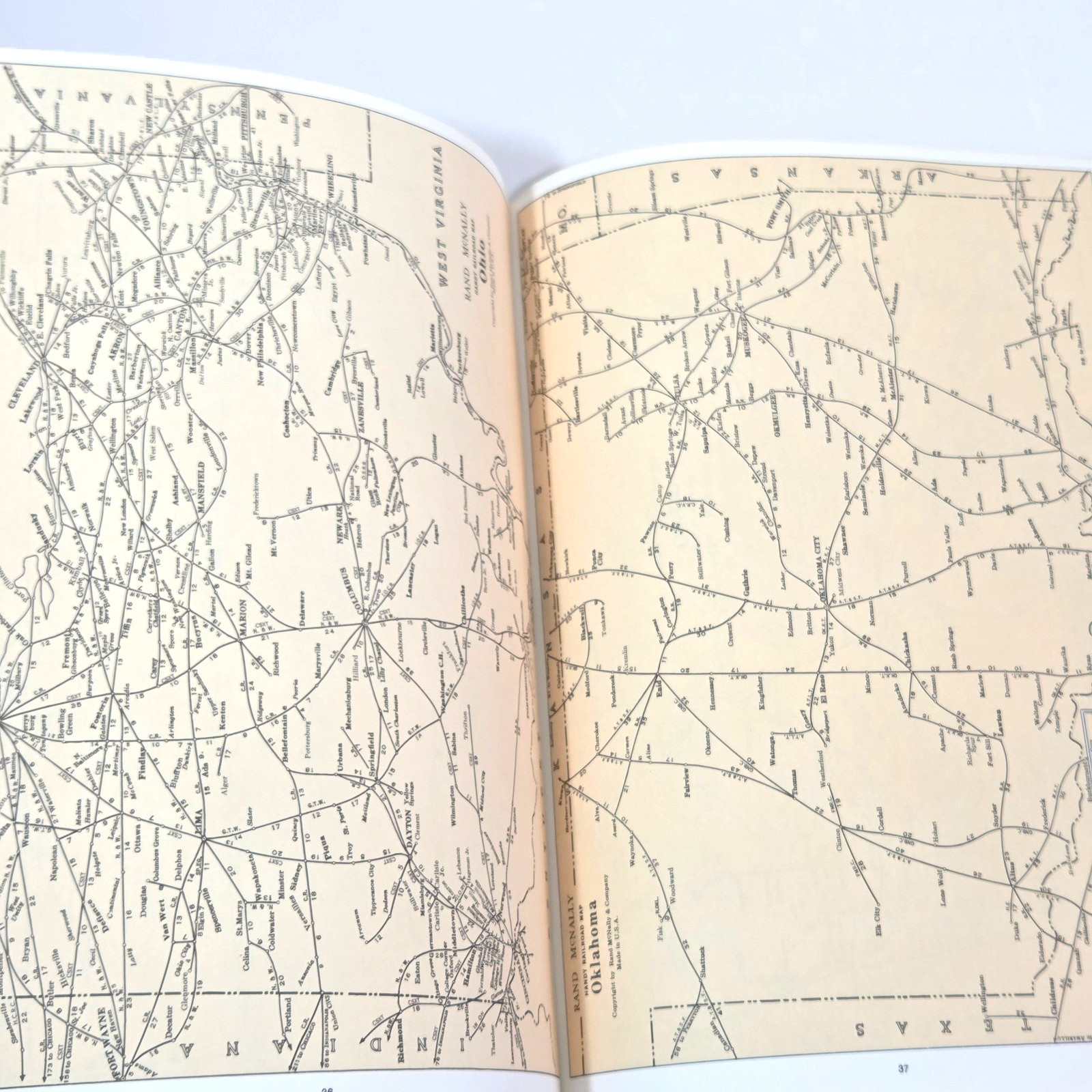 Handy Railroad Atlas of The United States Rand McNally 1988 Maps of 50 States