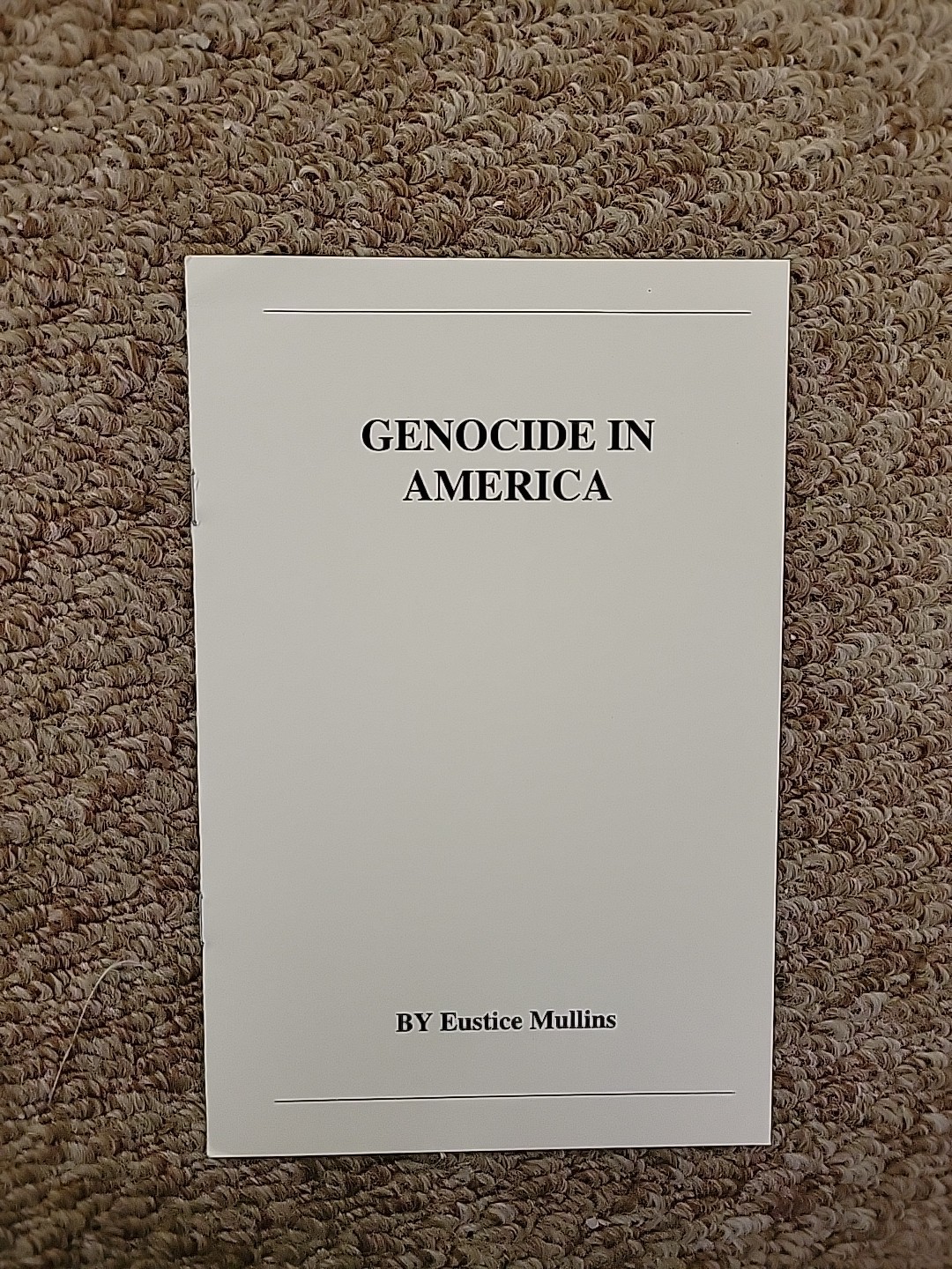 Genocide In America By Eustace Mullins Booklet