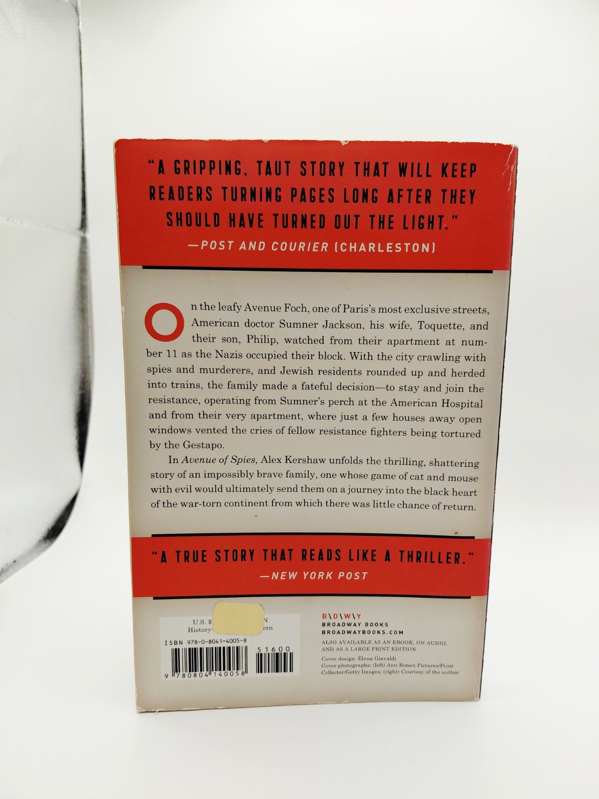 « Avenue of Spies: Nazi Occupied Paris » Paperback Book, (By: Alex Kershaw), WWII