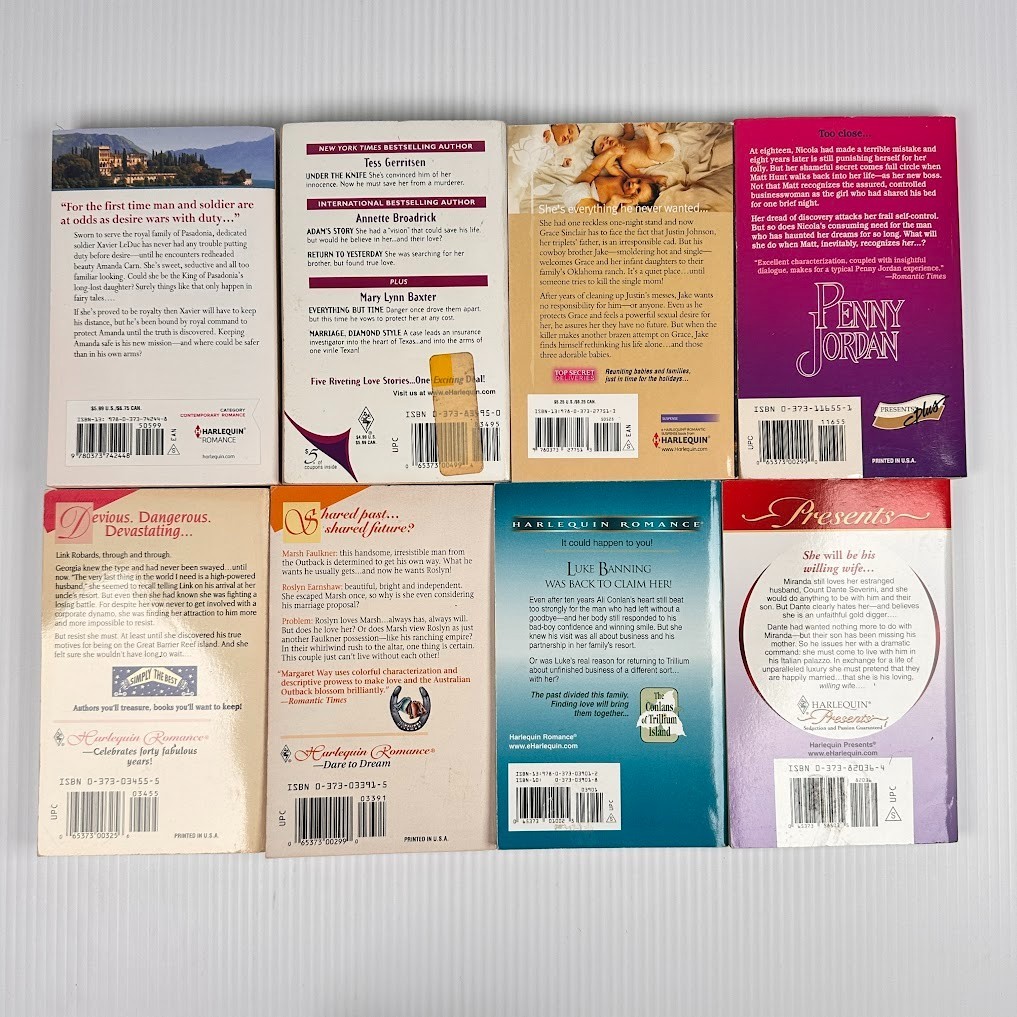 8x Harlequin Romance Paperback Books/Novels – Multiple Titles & Authors