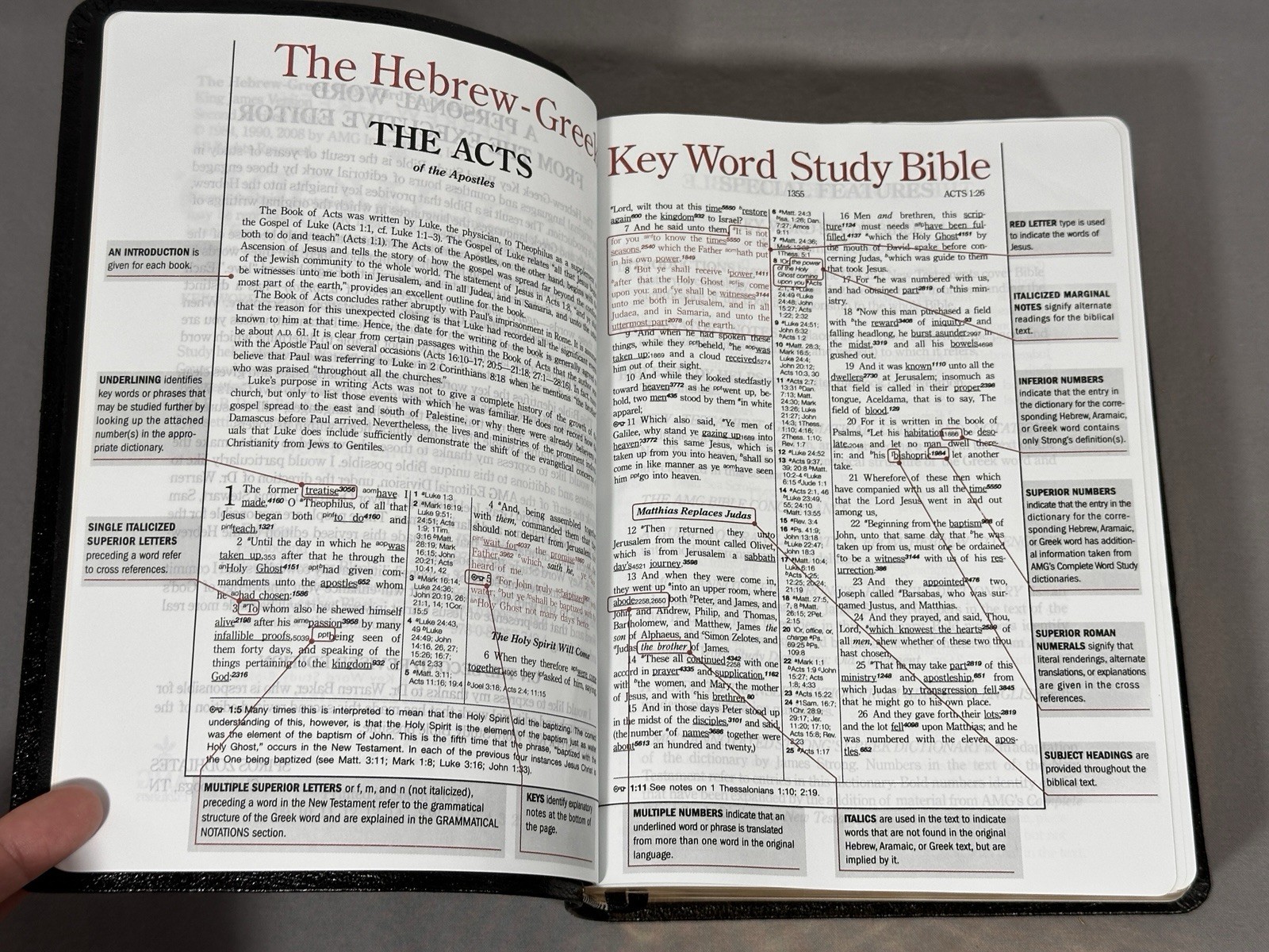 Hebrew Greek Key Word Study Bible KJV Genuine Leather Black AMG Publishers Box