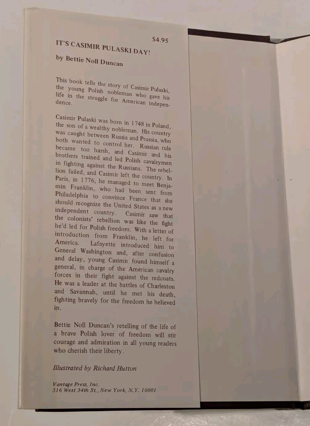 It&rsquo;s Casimir Pulaski Day – Bettie Noll Duncan SIGNED 1979 Hardcover 1st Edition