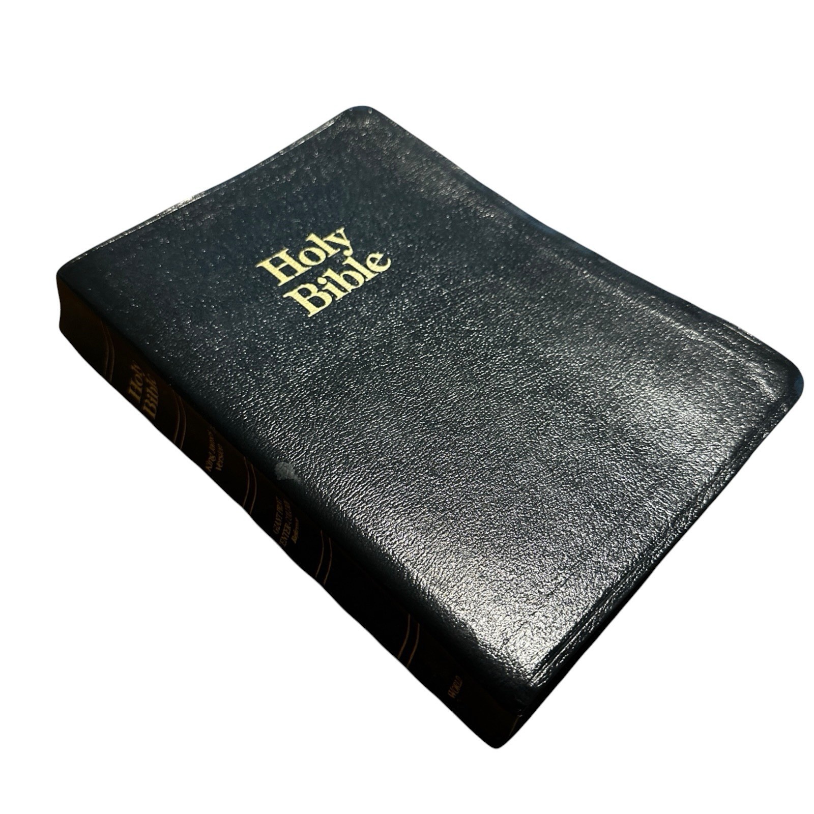 Holy Bible Black Genuine Leather KJV Giant Print Center Column Reference World