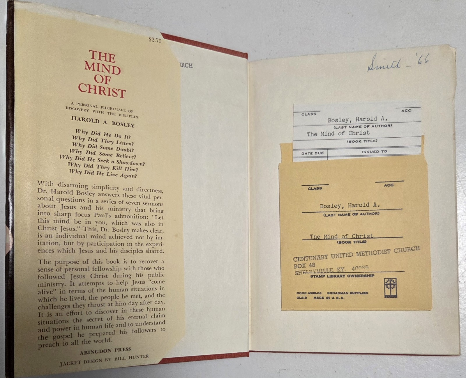 The Mind of Christ by Harold A. Bosley (Hardback, 1966, First Edition)