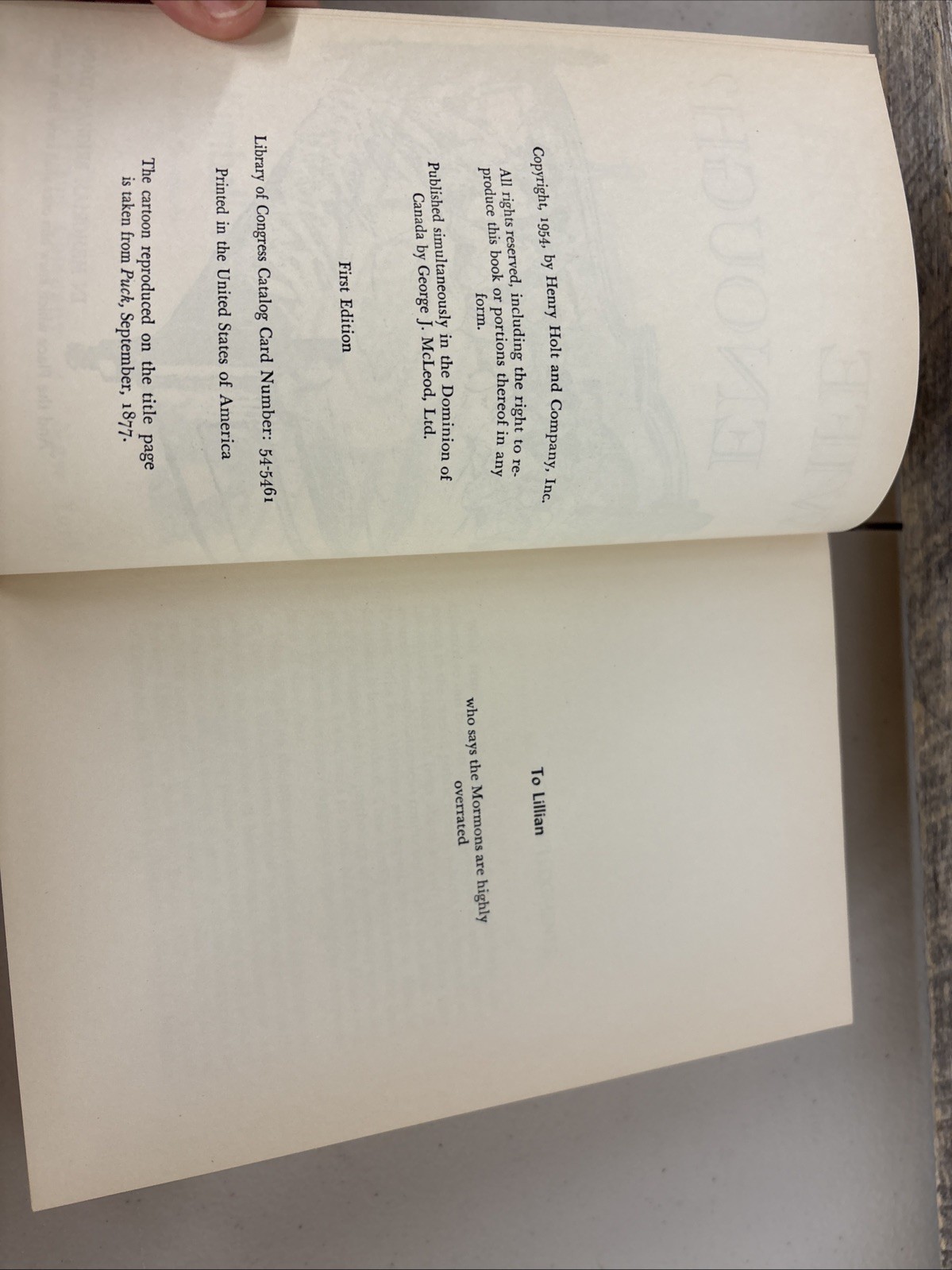Isn&rsquo;t One Wife Enough? The Story of Mormon Polygamy-1954 First Ed. w Dust Jacket