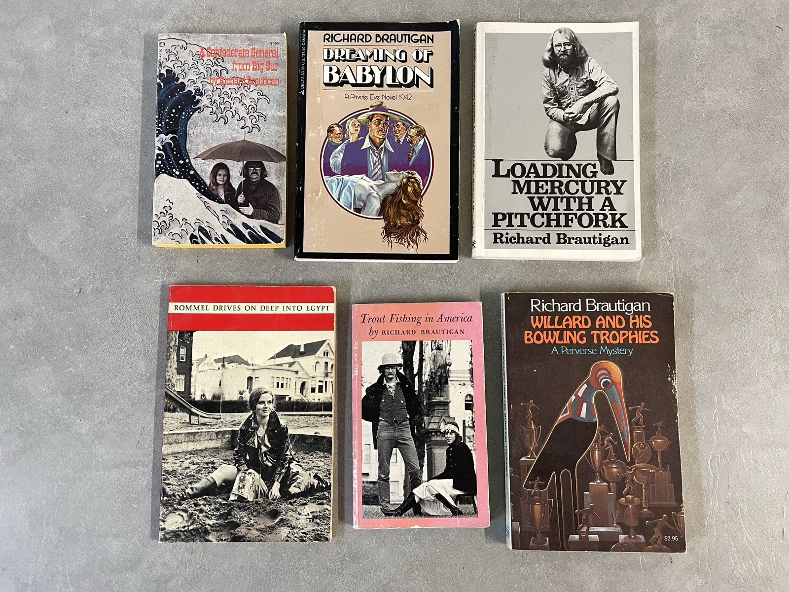 Lot of 6 Paperback Books By Richard Brautigan Original 1960&rsquo;s-1970&rsquo;s Printings