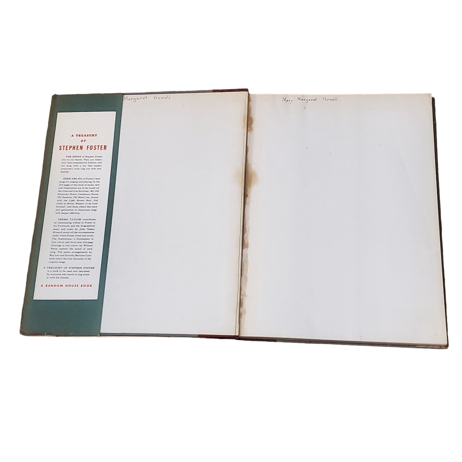 A Treasury of Stephen Foster 1946 1st Printing HC Dust Cover Vtg Song Book