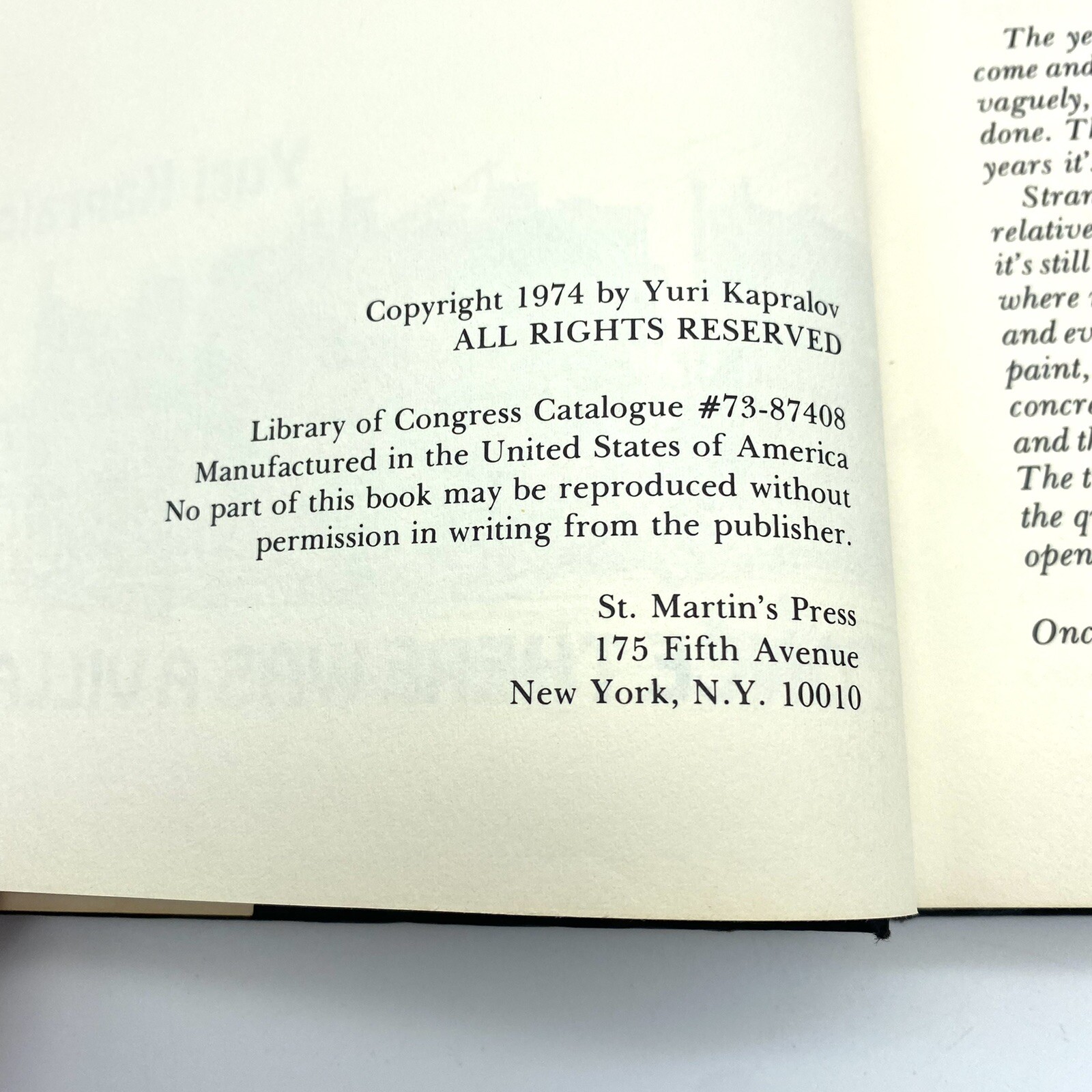 Once There Was A Village By Yuri Kapralov St. Martin’s Press 1974 Hardcover