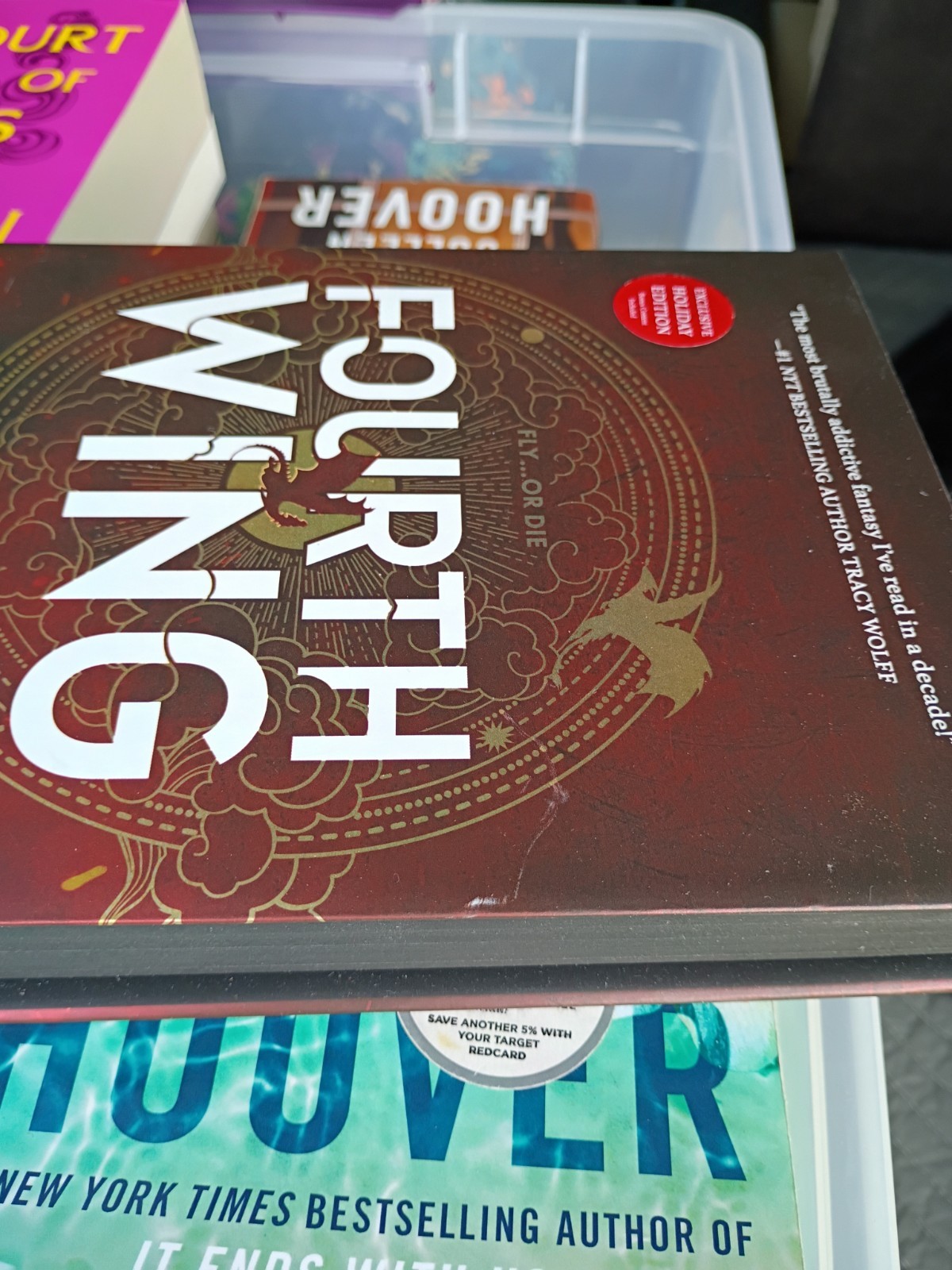 Fourth Wing Rebecca Yarros 1st Printing Exclusive Holiday Edition Sprayed Edges