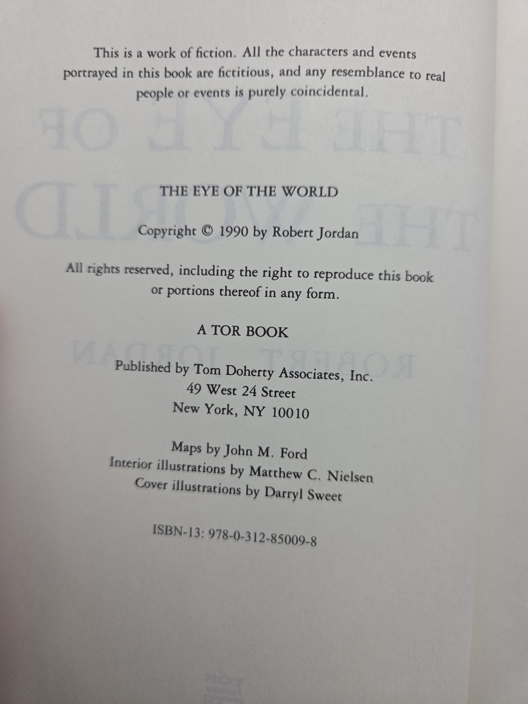 Eye of the World: Book One of the Wheel of Time, Robert Jordan, 1990, Hardcover