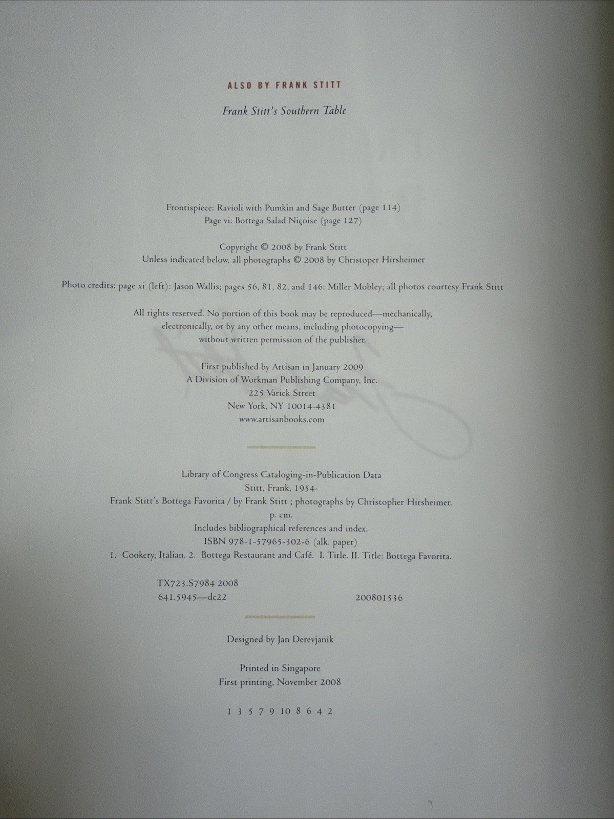 SIGNED Frank Stitt&rsquo;s Bottega Favorita Southern Chef&rsquo;s Love Affair w Italian Food