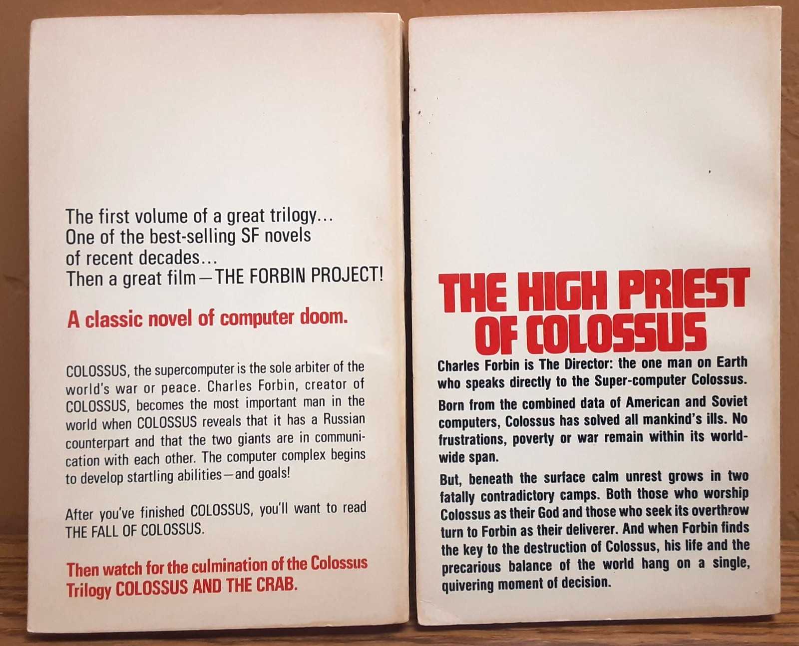Colossus and Fall of Colossus by D.F. Jones 1975/76 Berkley Medallion Paperback