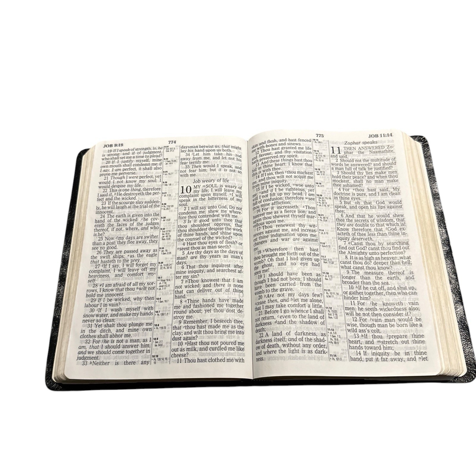 Holy Bible Black Genuine Leather KJV Giant Print Center Column Reference World