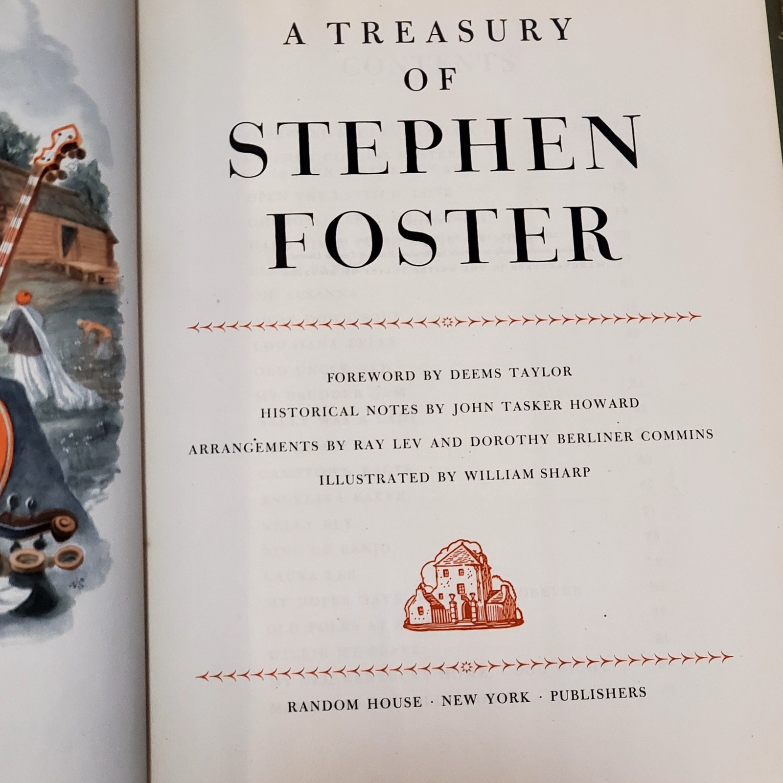A Treasury of Stephen Foster 1946 1st Printing HC Dust Cover Vtg Song Book