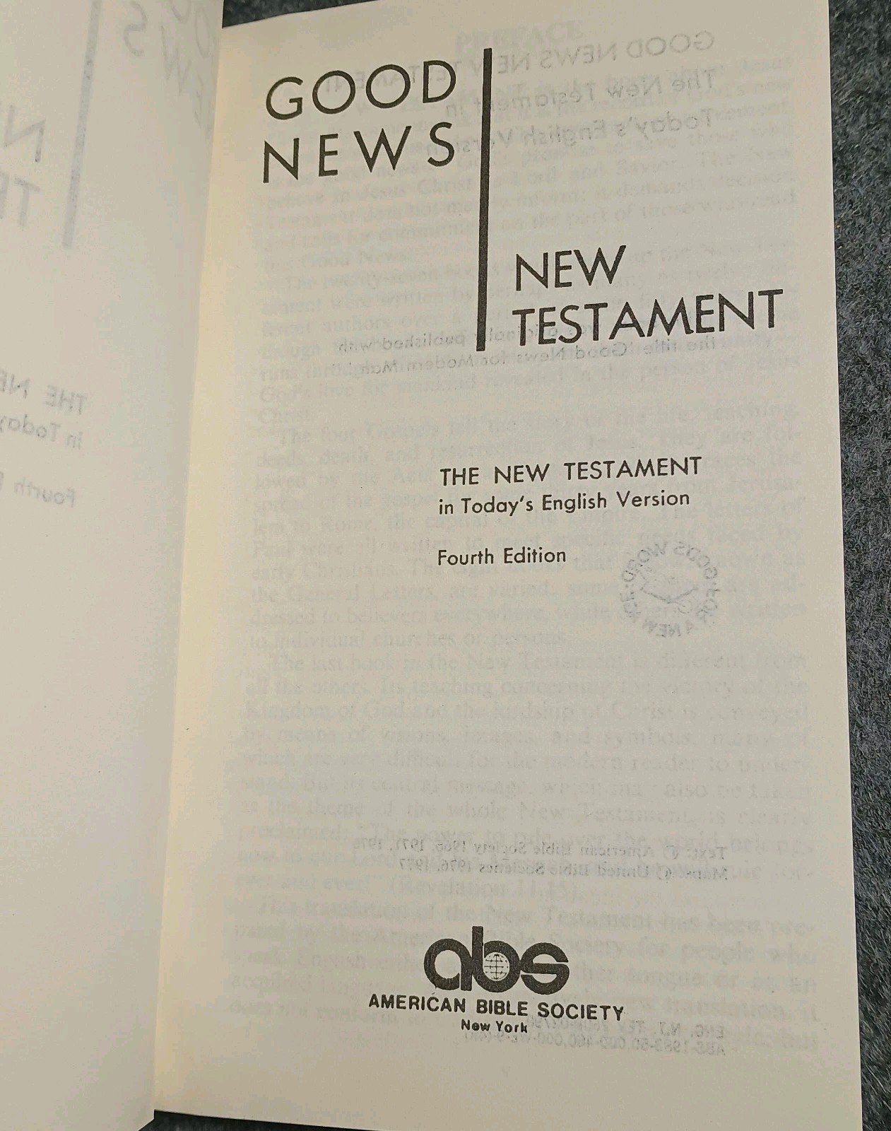 Good News New Testament In Today&rsquo;s English Version 4th Edition Paperback