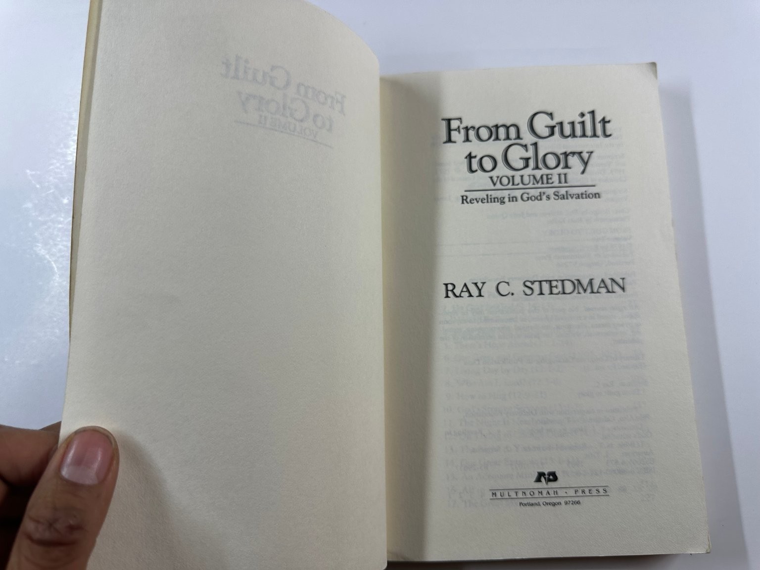 From Guilt to Glory Volume II Ray C. Stedman 1978 Multnomah Press