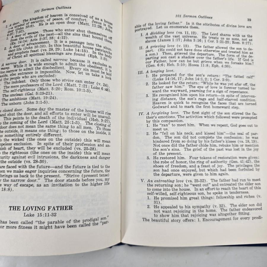 Vintage 101 Sermon Outlines Frank Cox HC 1971 Preaching Christian Book Vintage