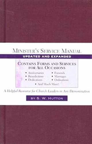 Minister&rsquo;s Service Manual – Hardcover, by Hutton Samuel Ward – Very Good u