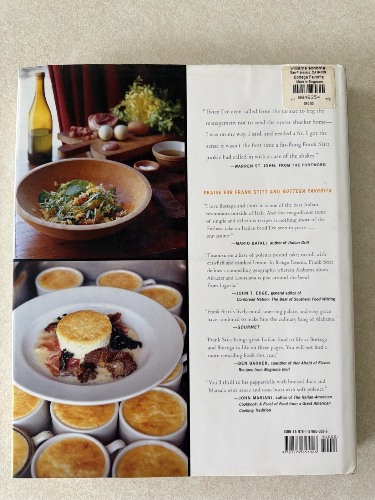 SIGNED Frank Stitt&rsquo;s Bottega Favorita Southern Chef&rsquo;s Love Affair w Italian Food