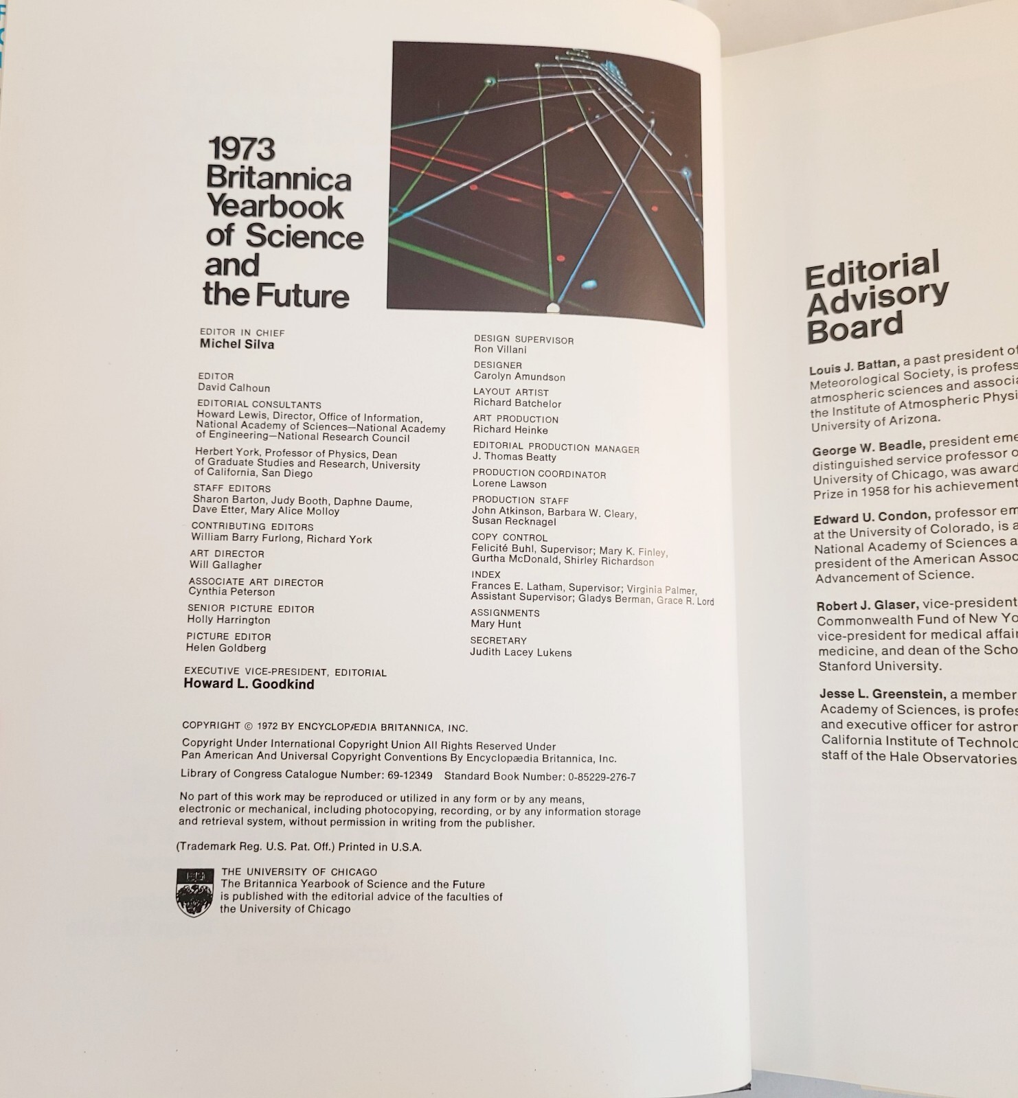 1973 Britannica Yearbook Of Science & The Future 1972 Hardcover/DJ 448 Pages
