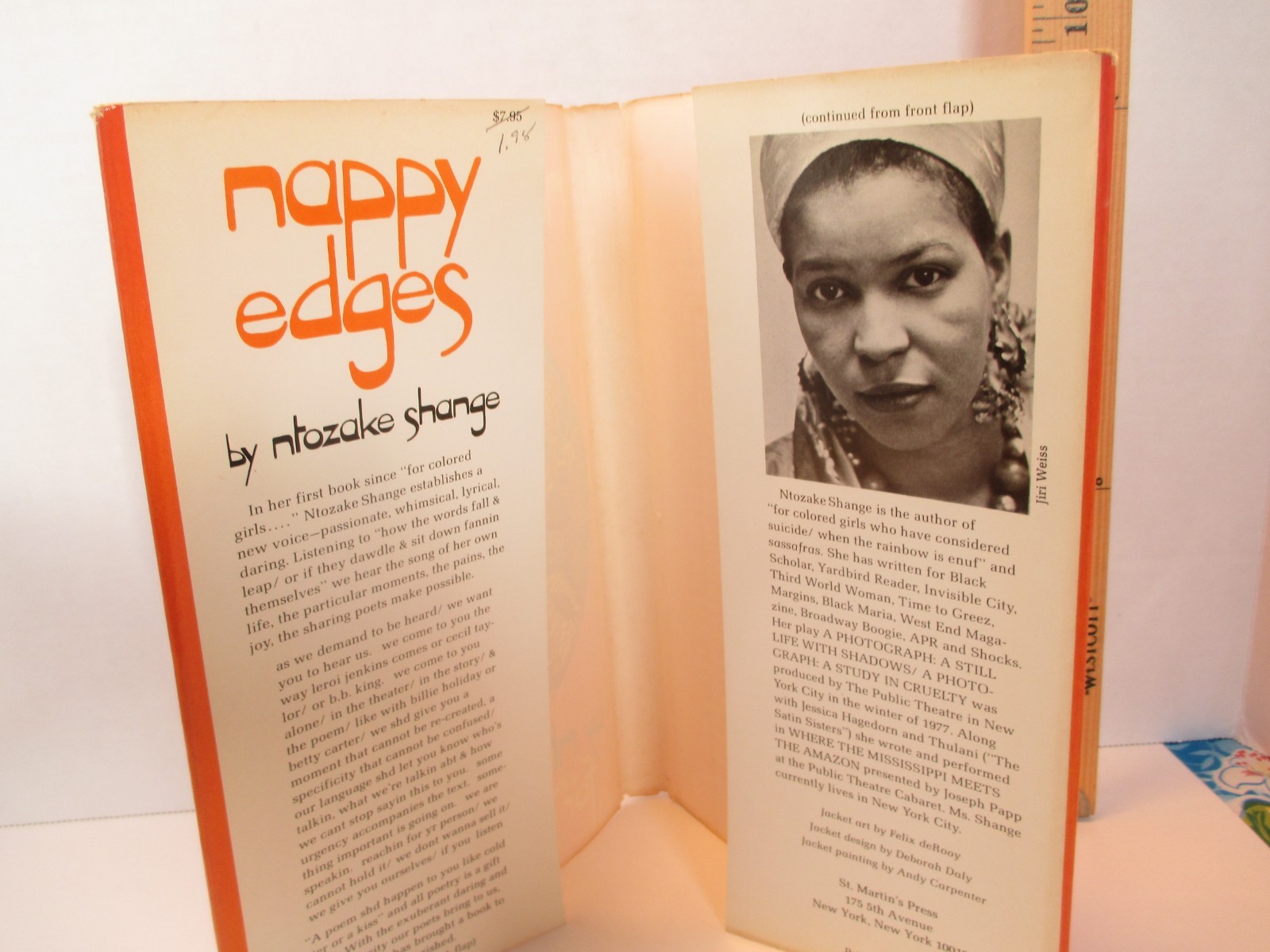 poetry book NAPPY EDGES by NTOZAKE SHANGE 1978 hc + dj St Martin&rsquo;s Press