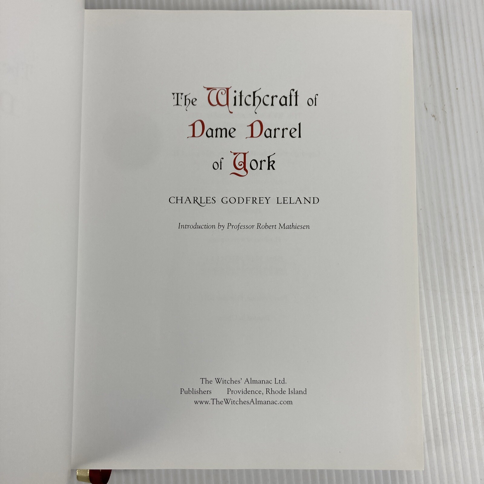 The Witchcraft of Dame Darrel of York by Charles Godfrey Leland HC DJ Wiccan
