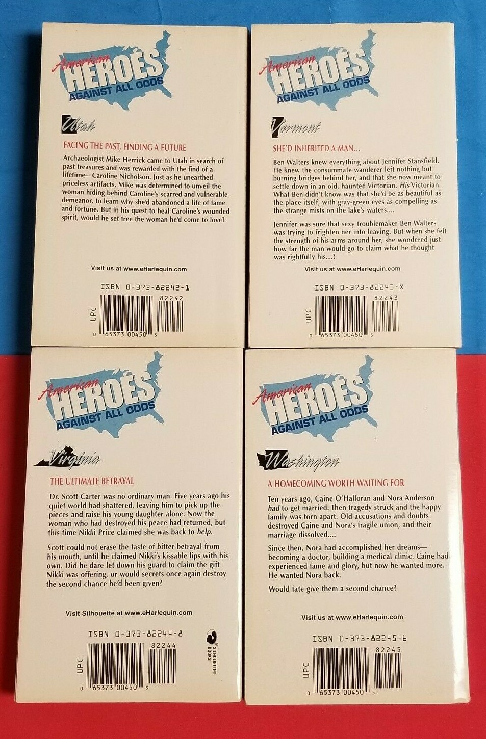 AMERICAN HEROES – ROMANCE – Lot of 4 Paperback Books – #44-#47 – See Photos