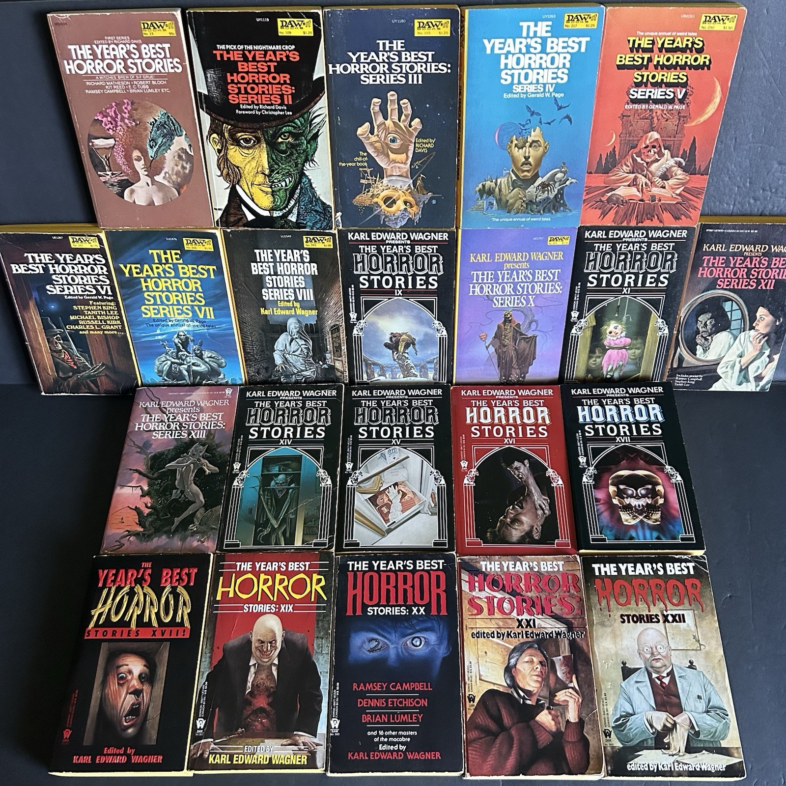 The Year&rsquo;s Best Horror Stories Complete Series #1-22 DAW Books Vintage Horror PB