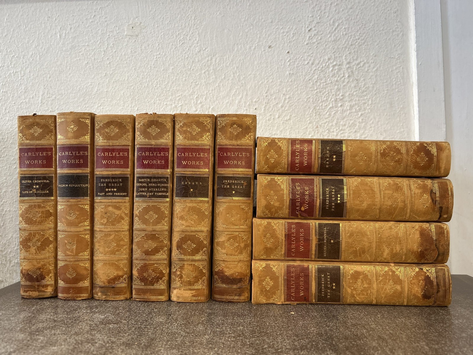 Thomas Carlyle&rsquo;s Works (1890) Full Set, Leather, 20-Vols Bound in 10