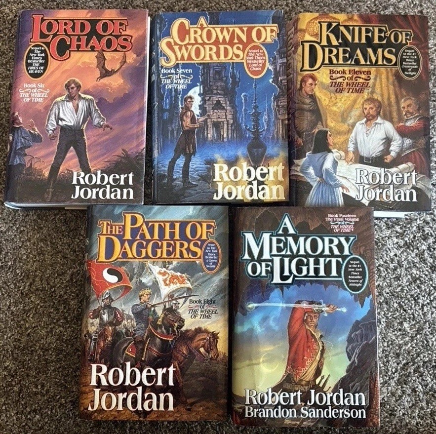 Robert Jordan Wheel of Time Books 6, 7, 8, 11 & 14 Final Print (Lot-5) Hard Back
