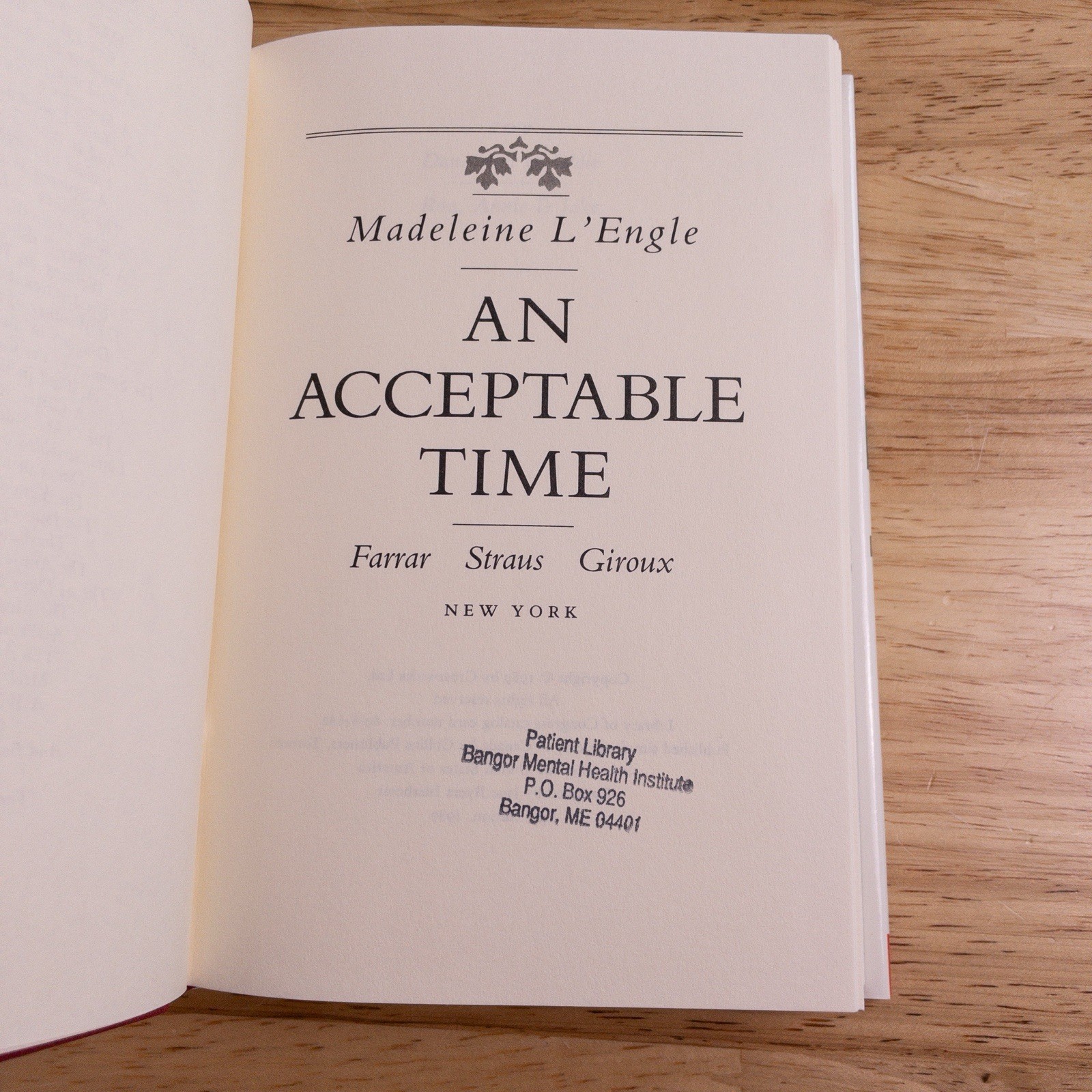 AN ACCEPTABLE TIME Madeleine L&rsquo;Engle First Edition 1st Printing 1989 HB/DJ