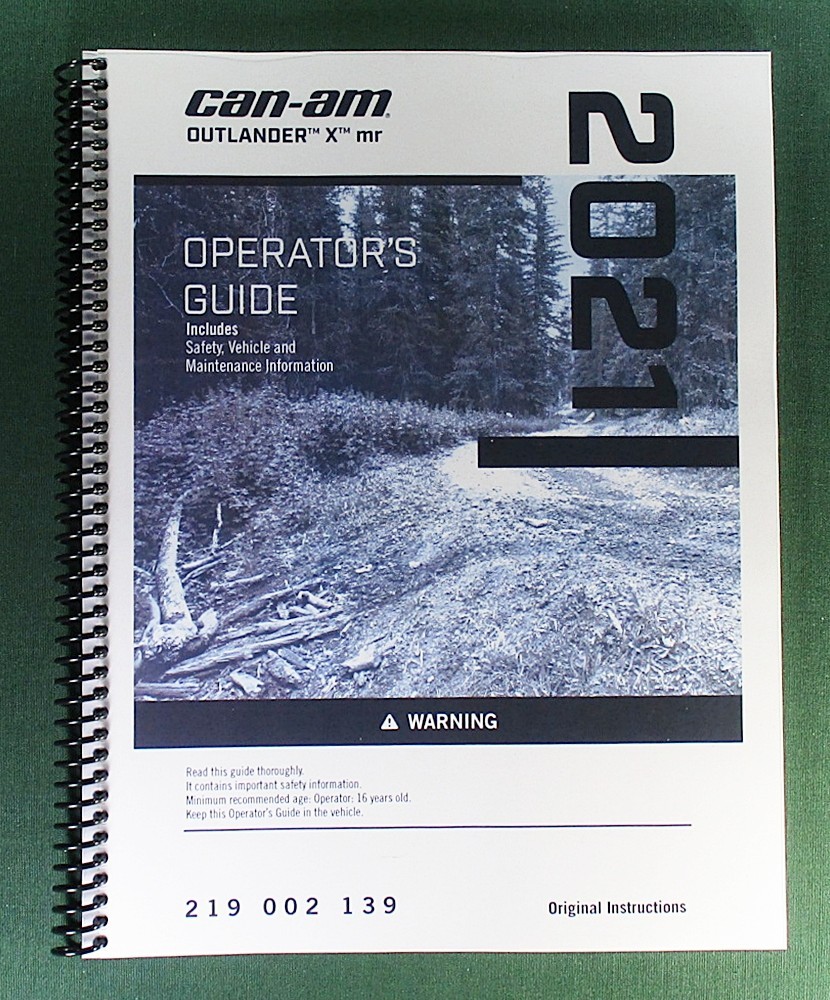 2021 Can-Am Outlander 850 X MR Owner&rsquo;s Manual: 227 Pages & Protective Covers!