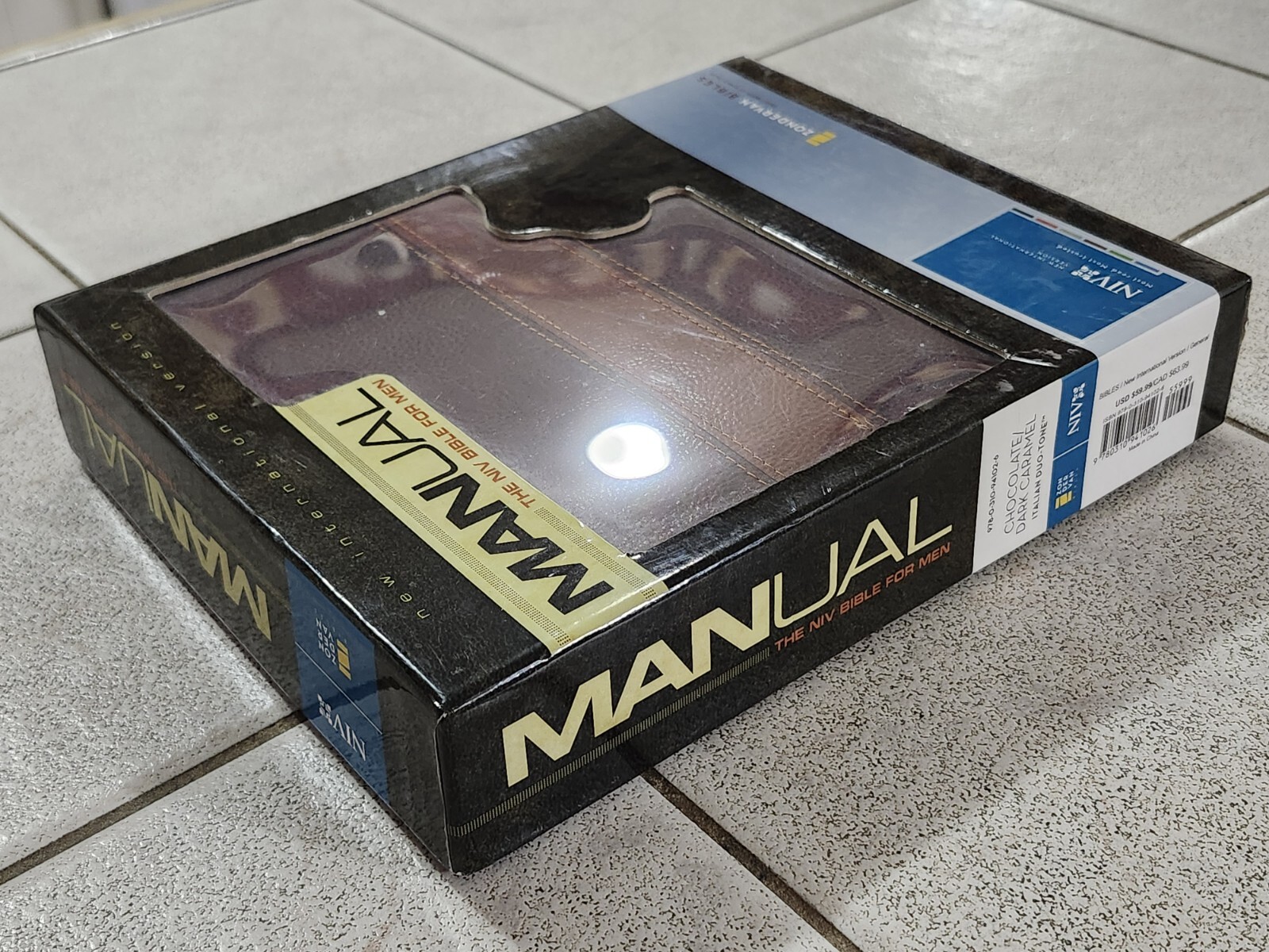 Manual : The Bible for Men by Zondervan Staff (2009, Leather) Embossed Name L@@K