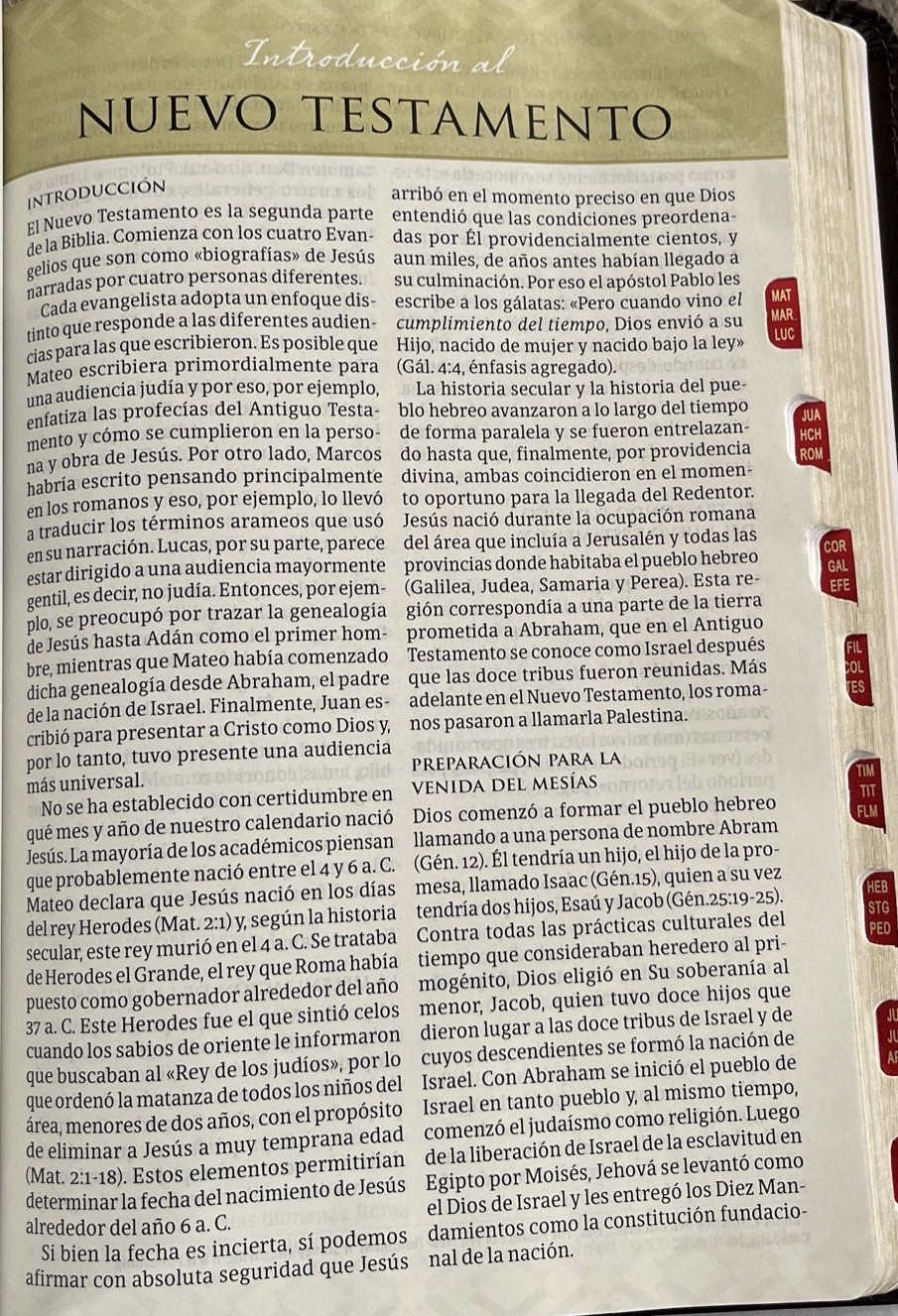 Biblia tematica RVR 1960 de Estudio, Marrón OscuroPiel Fabricada indice