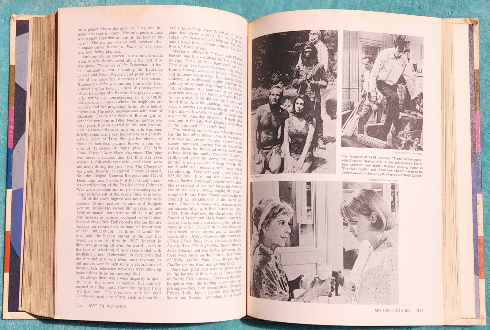 Grolier Encyclopedia Year Book 1969 Hardcover 512 Pages Of Highlights & History