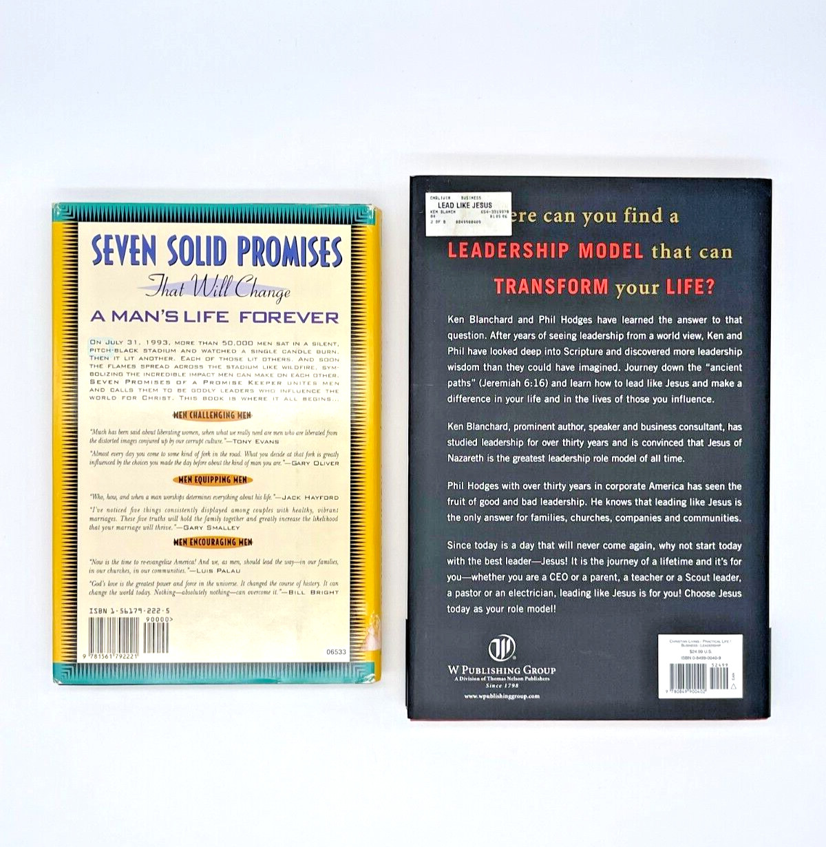 Lead Like Jesus & 7 Promises of a Promise Keeper 2 Books Hardback Dust Jackets