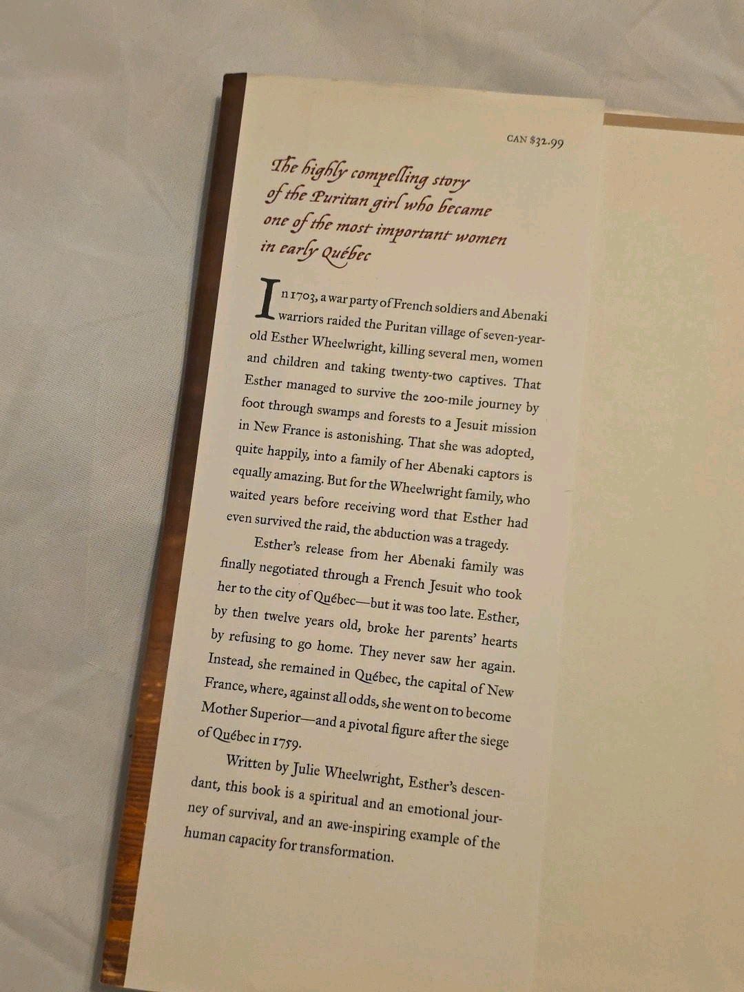 Esther Wheelwright- hardcover With Dust Jacket, Wheelwright, Julie, 342 Pages