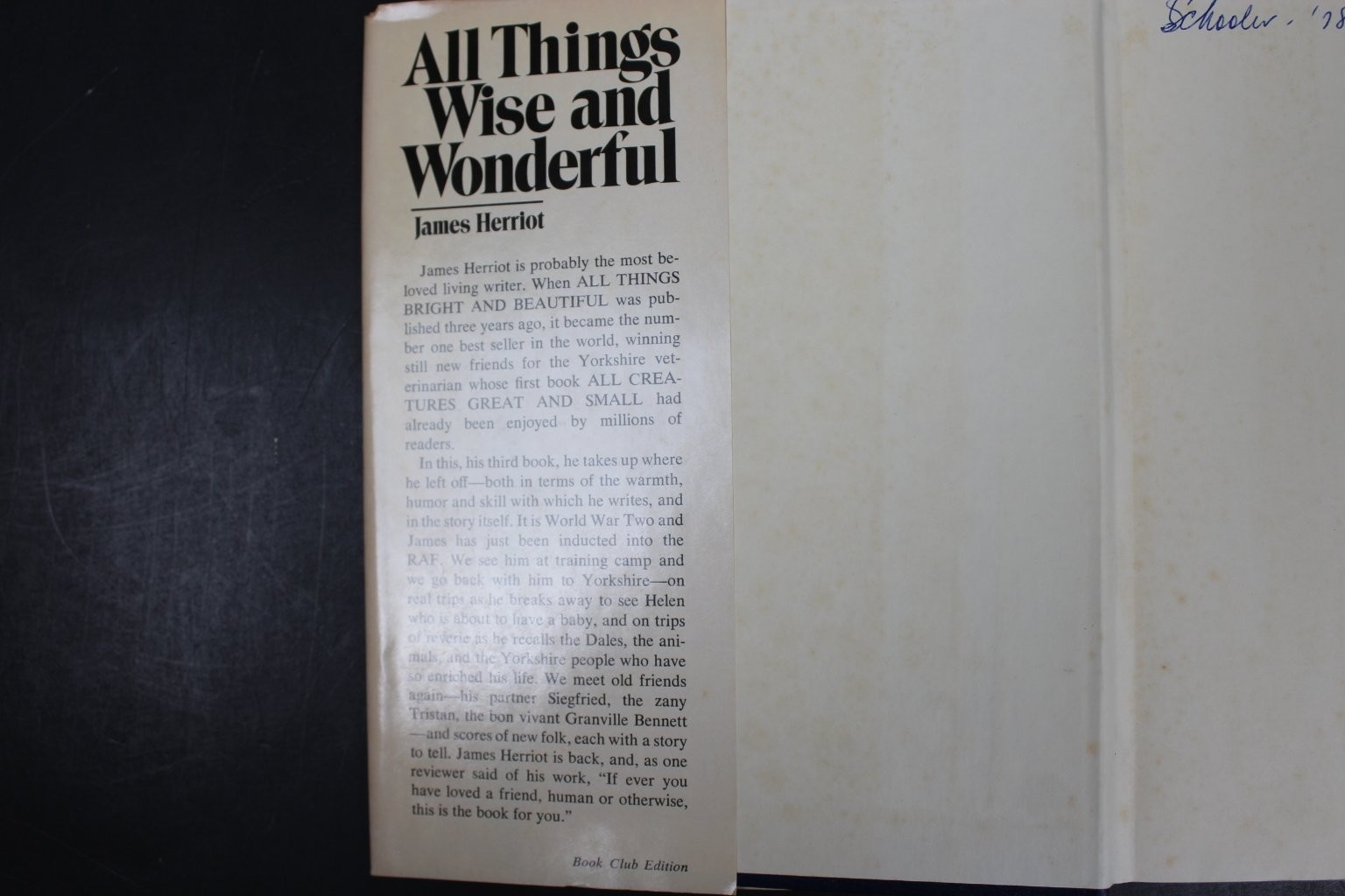 All Things Wise and Wonderful James Herriot 1977 Book Club Edition St. Martin&rsquo;s