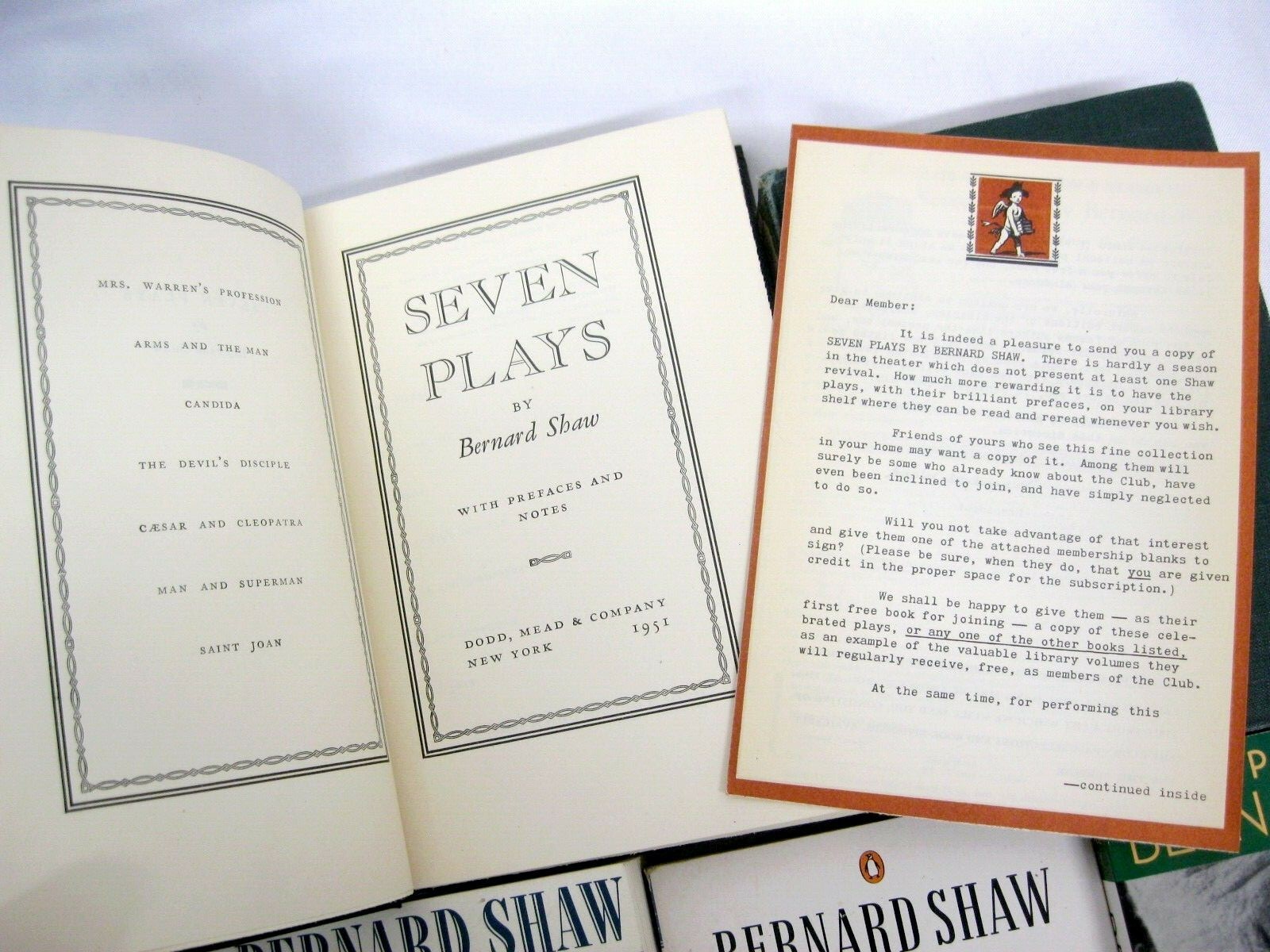 George Bernard Shaw 5 Books Back to Methusaleh Plays Viking Portable Biography